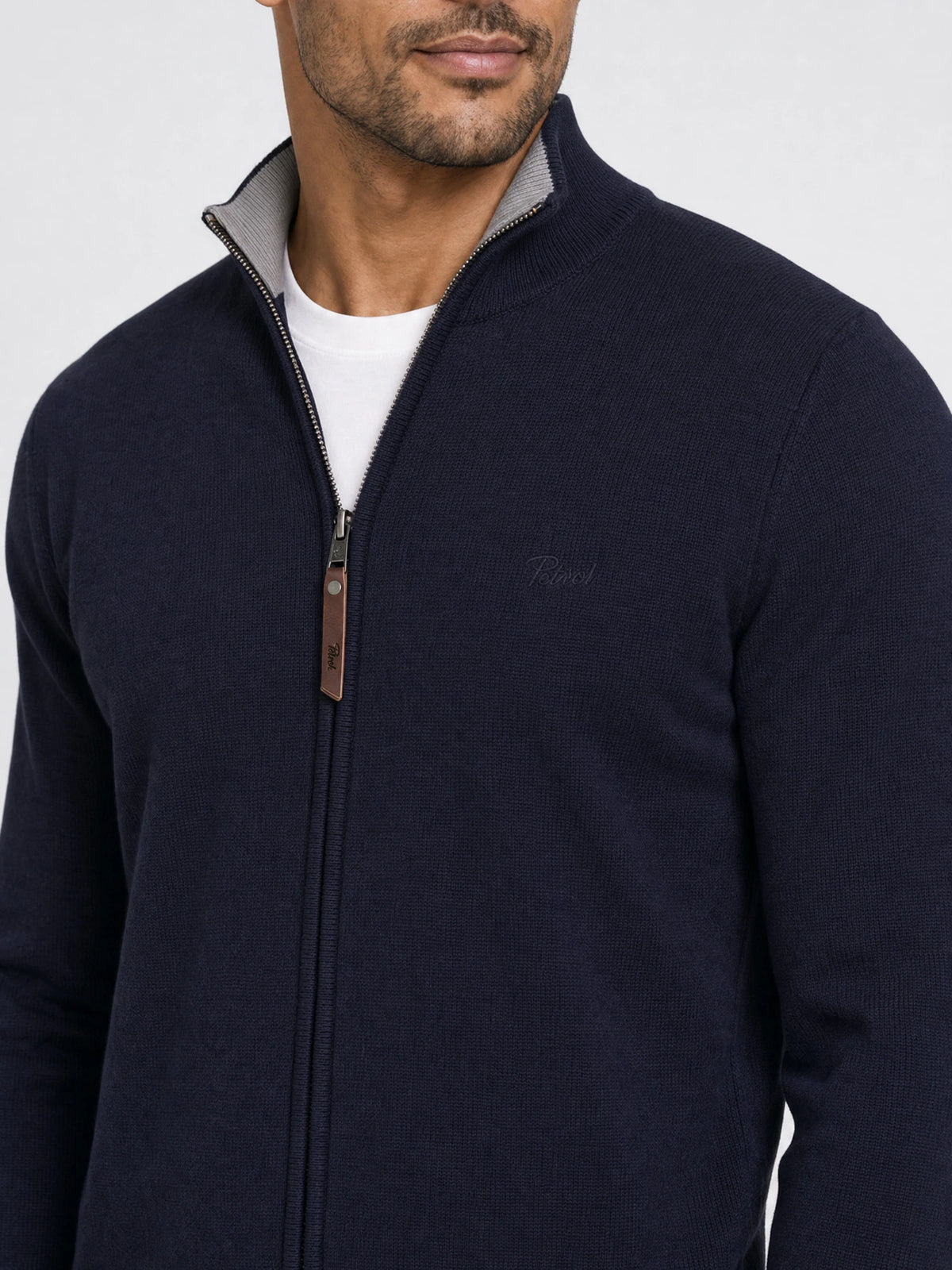 Full-zip knit cardigan ironridge