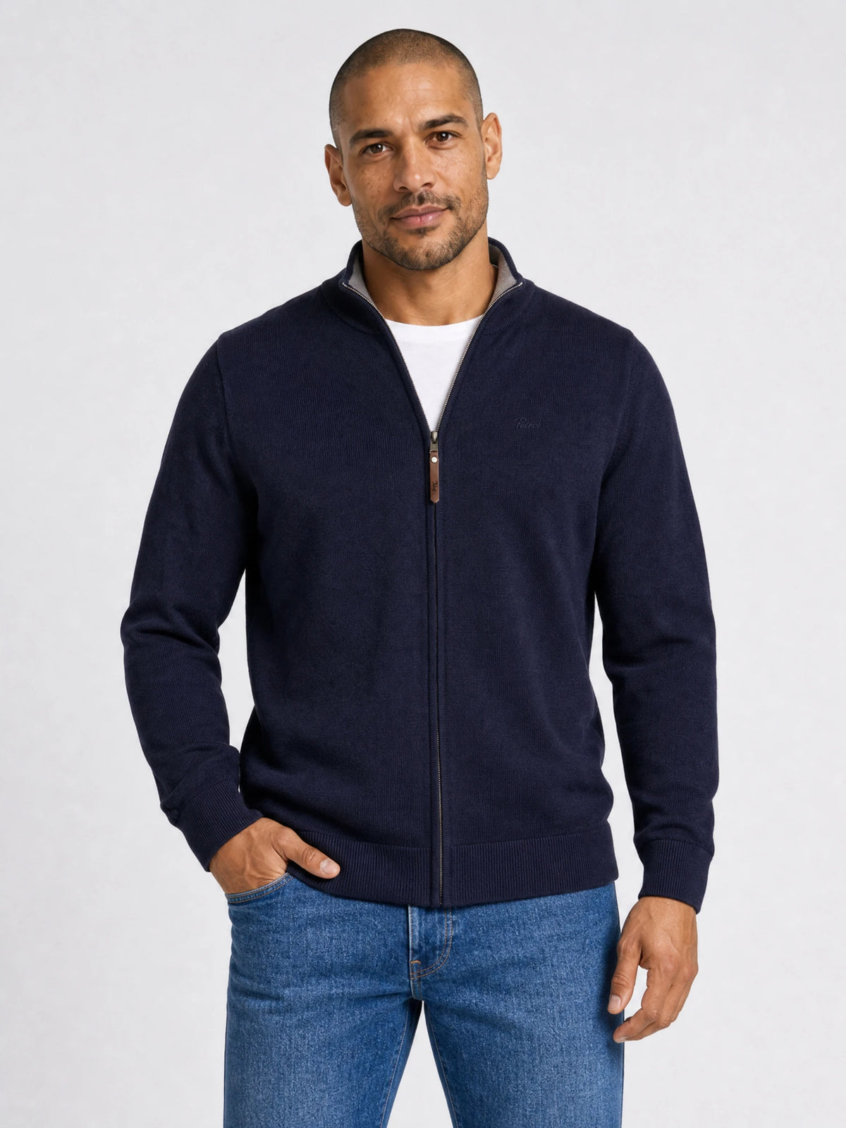 Full-zip knit cardigan ironridge