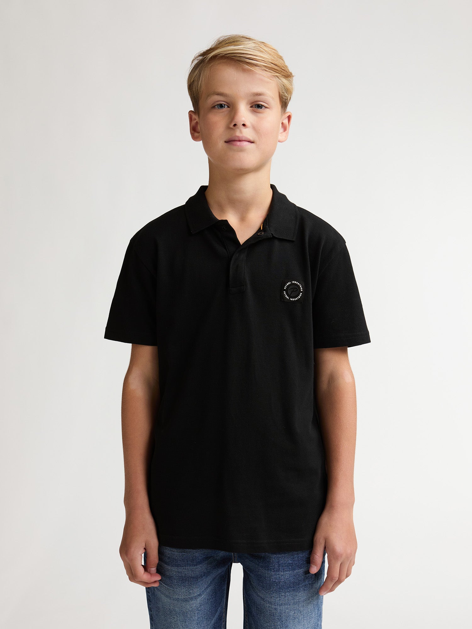 Petrol Industries Boys Polo Short Sleeve Relaxed Fit Black