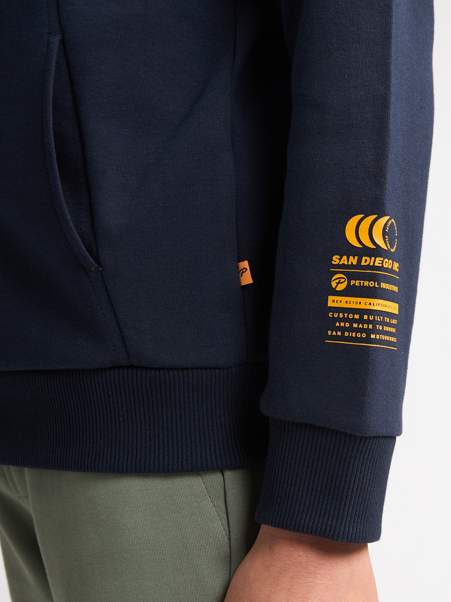 Petrol Industries Boys Sweater Hooded Zip Relaxed Fit Navy Blue