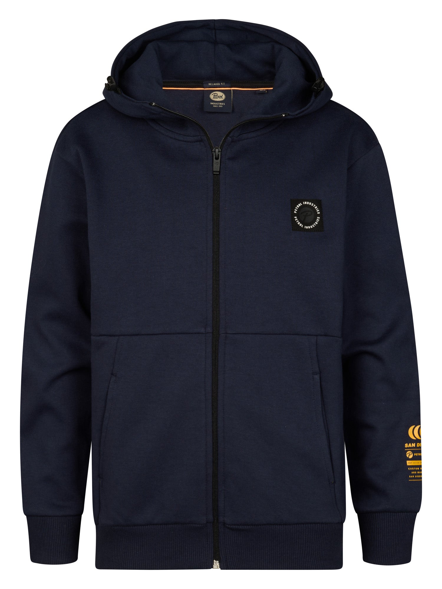 Petrol Industries Boys Sweater Hooded Zip Relaxed Fit Navy Blue