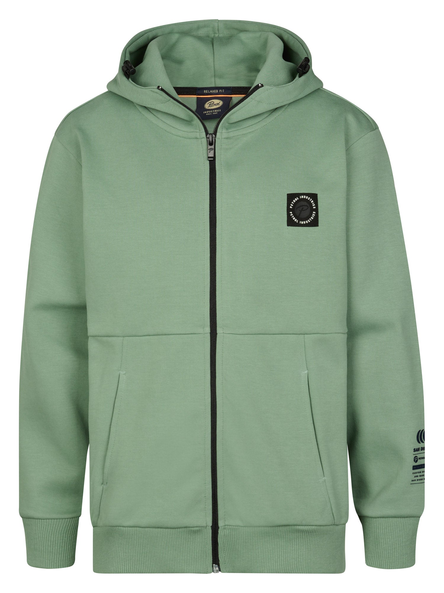 Petrol Industries Boys Sweater Hooded Zip Relaxed Fit Sage