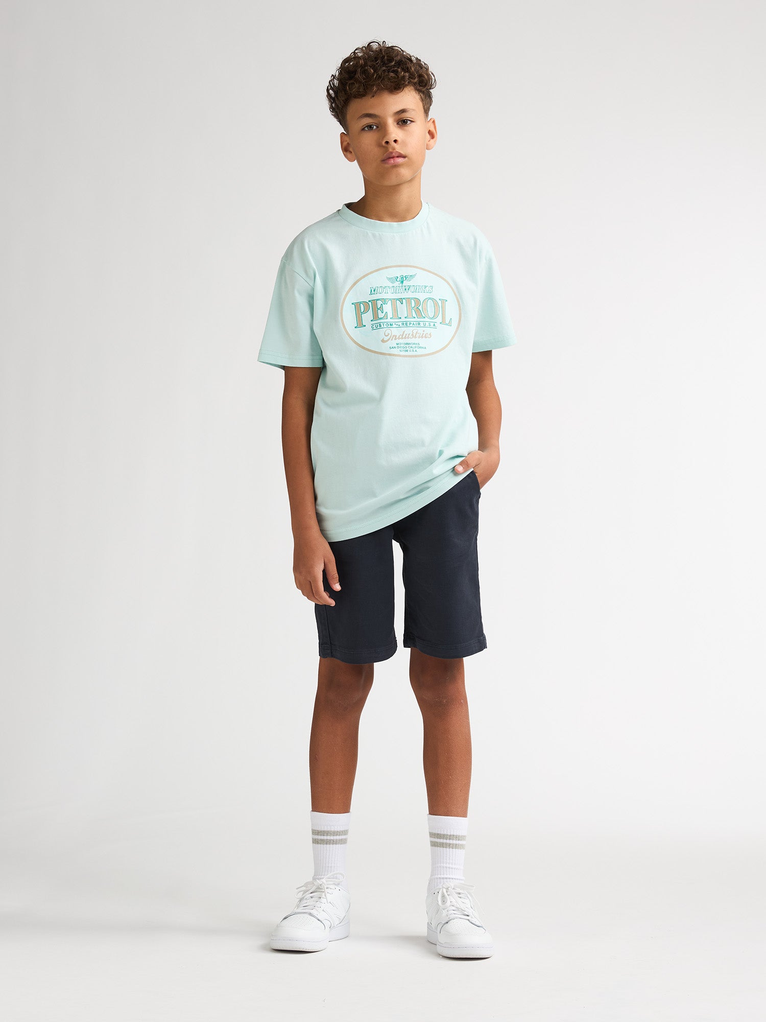 Petrol Industries Boys T-Shirt Short Sleeve Classic Print Relaxed Fit Cool Mint