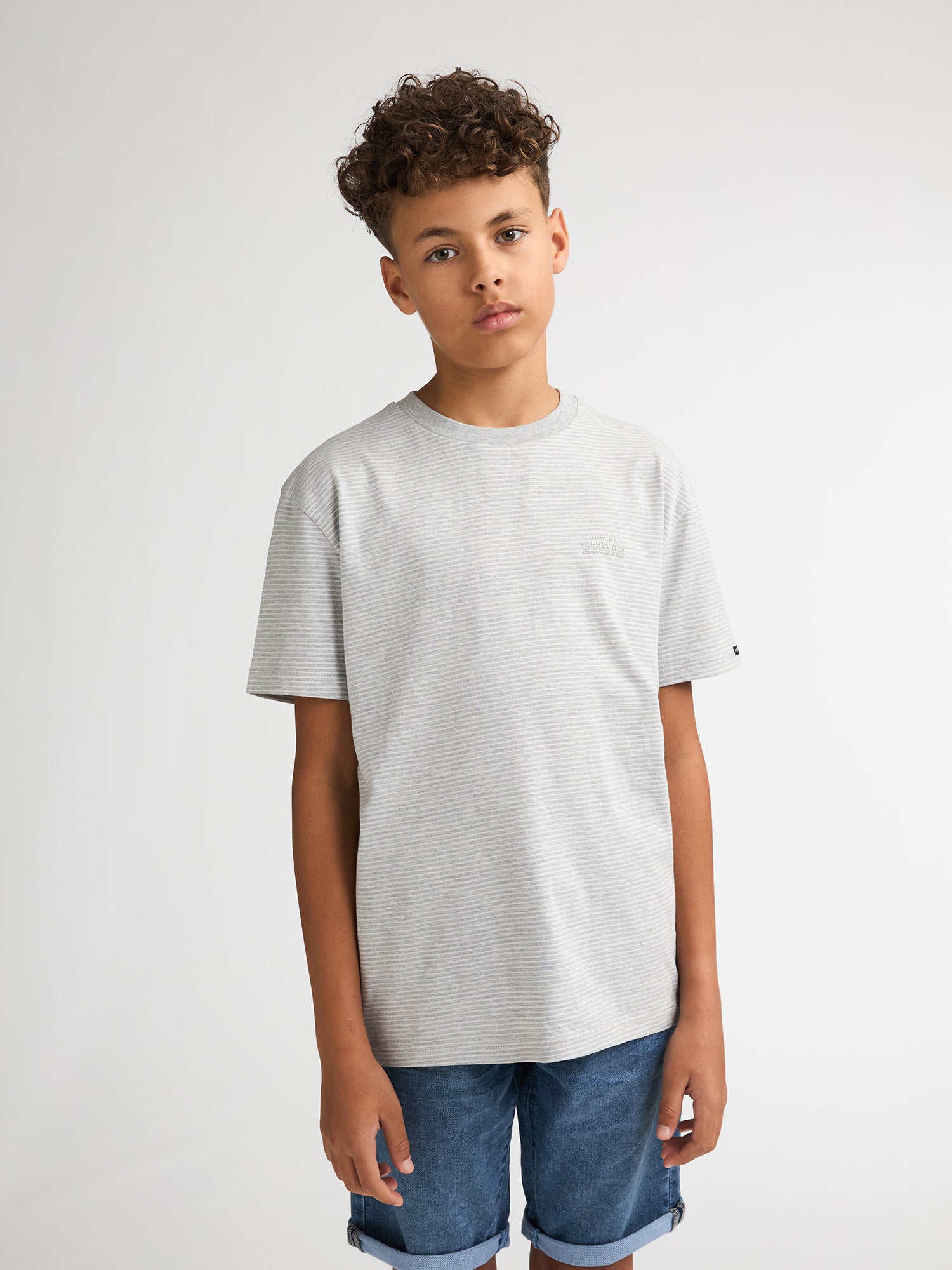 Petrol Industries Boys T-Shirt Short Sleeve Relaxed Fit Antique White Melee