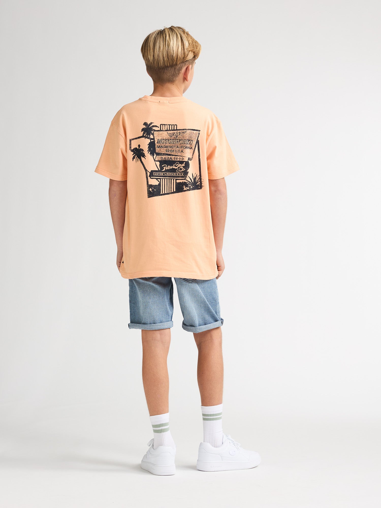 Petrol Industries Boys T-Shirt Short Sleeve Classic Print Relaxed Fit Tropical Orange