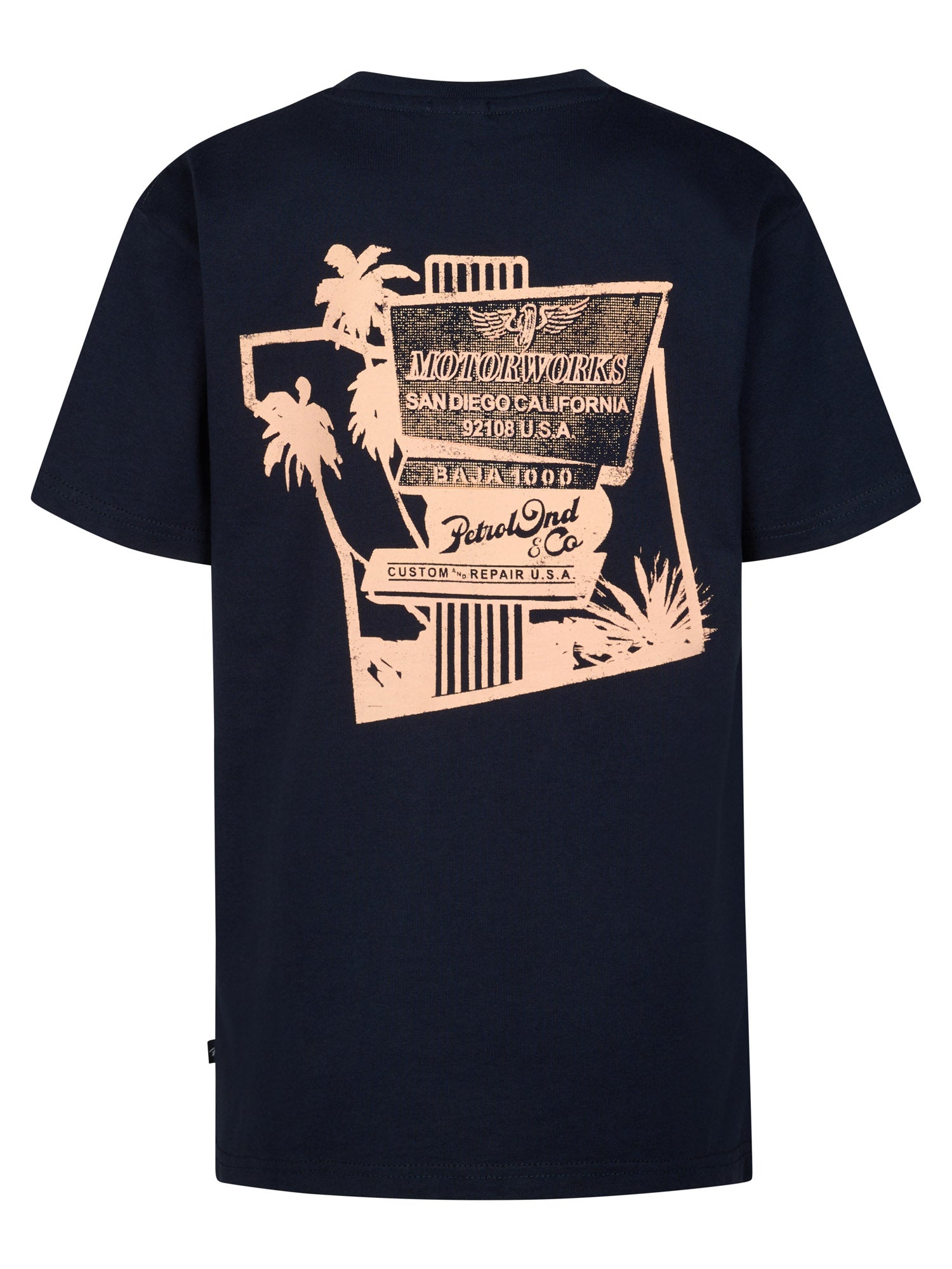 Petrol Industries Boys T-Shirt Short Sleeve Classic Print Relaxed Fit Navy Blue