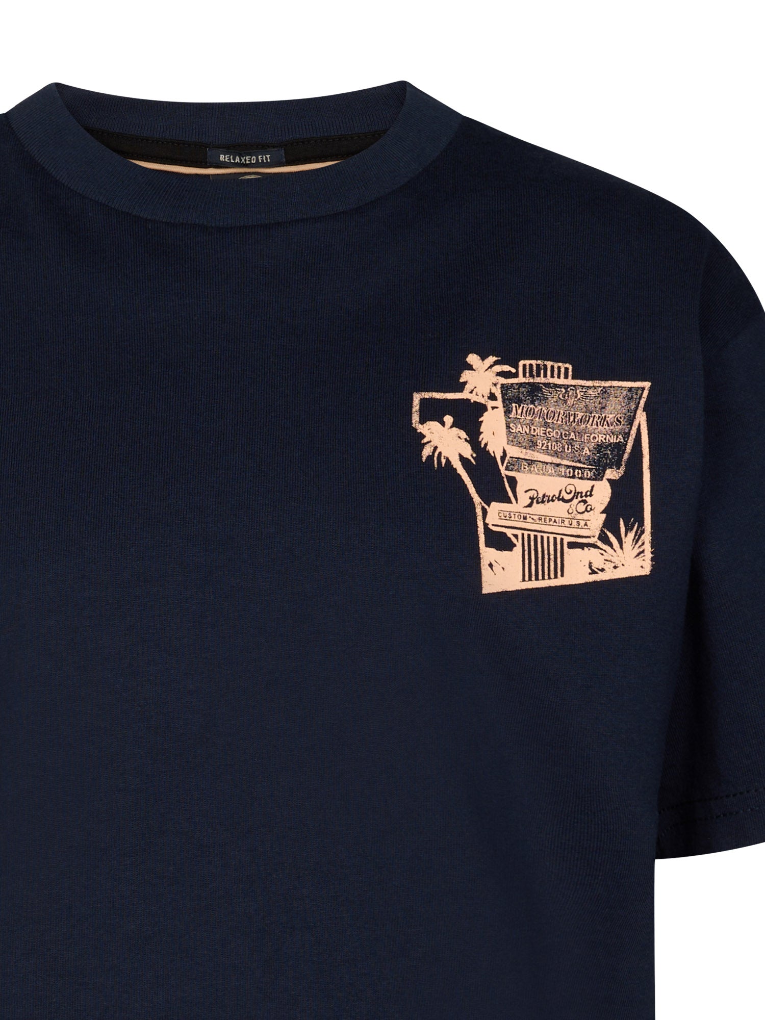 Petrol Industries Boys T-Shirt Short Sleeve Classic Print Relaxed Fit Navy Blue