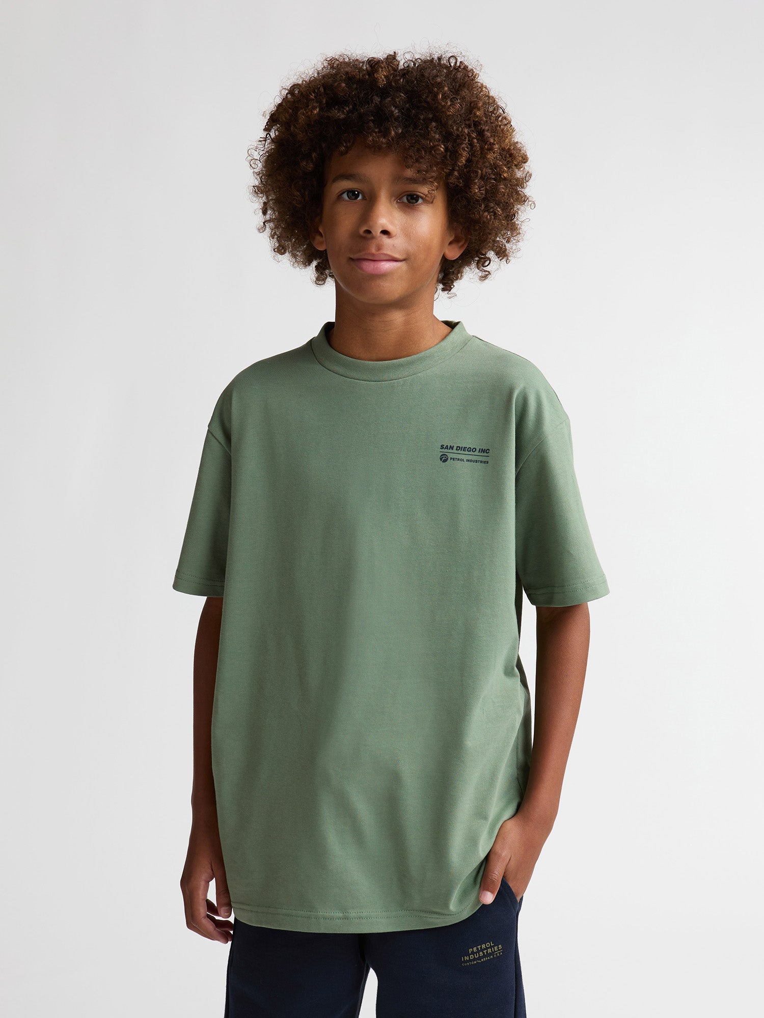 Petrol Industries Boys T-Shirt Short Sleeve Photo Print Relaxed Fit Sage