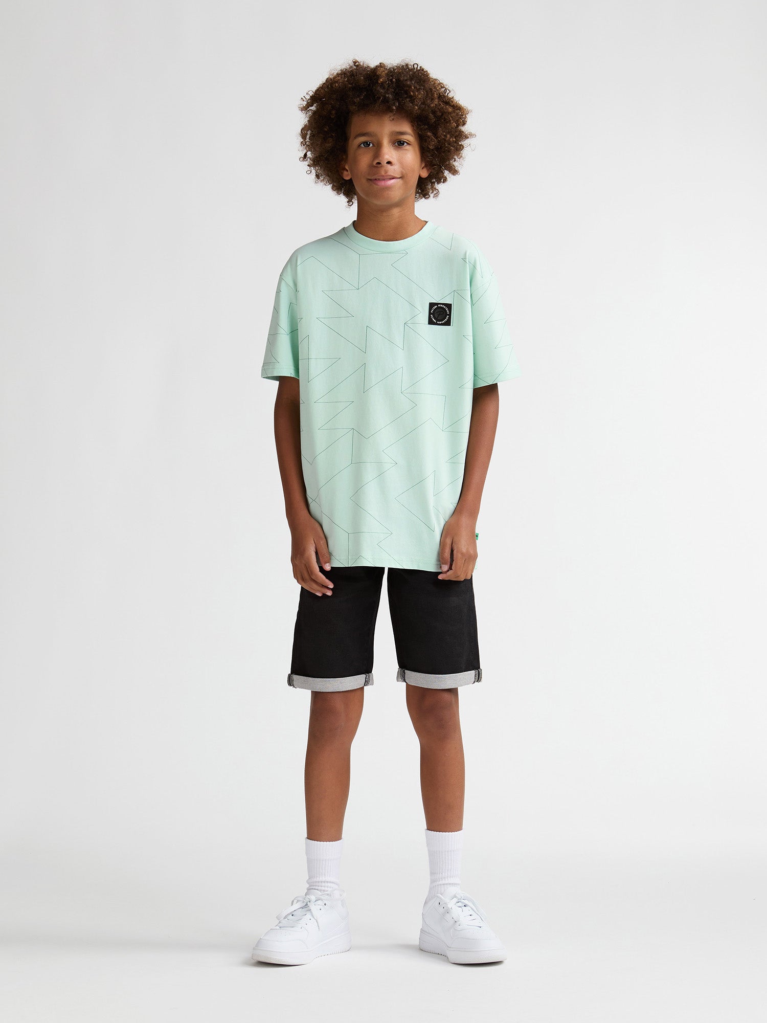 Petrol Industries Boys T-Shirt Short Sleeve All-Over Print Relaxed Fit Cool Mint