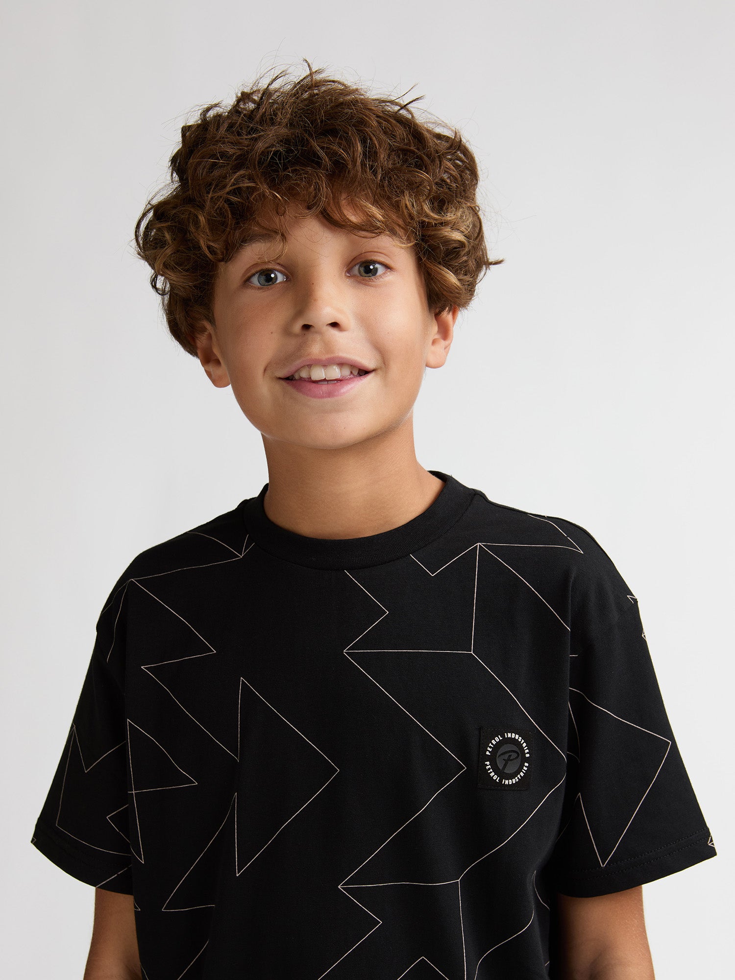 Petrol Industries Boys T-Shirt Short Sleeve All-Over Print Relaxed Fit Black