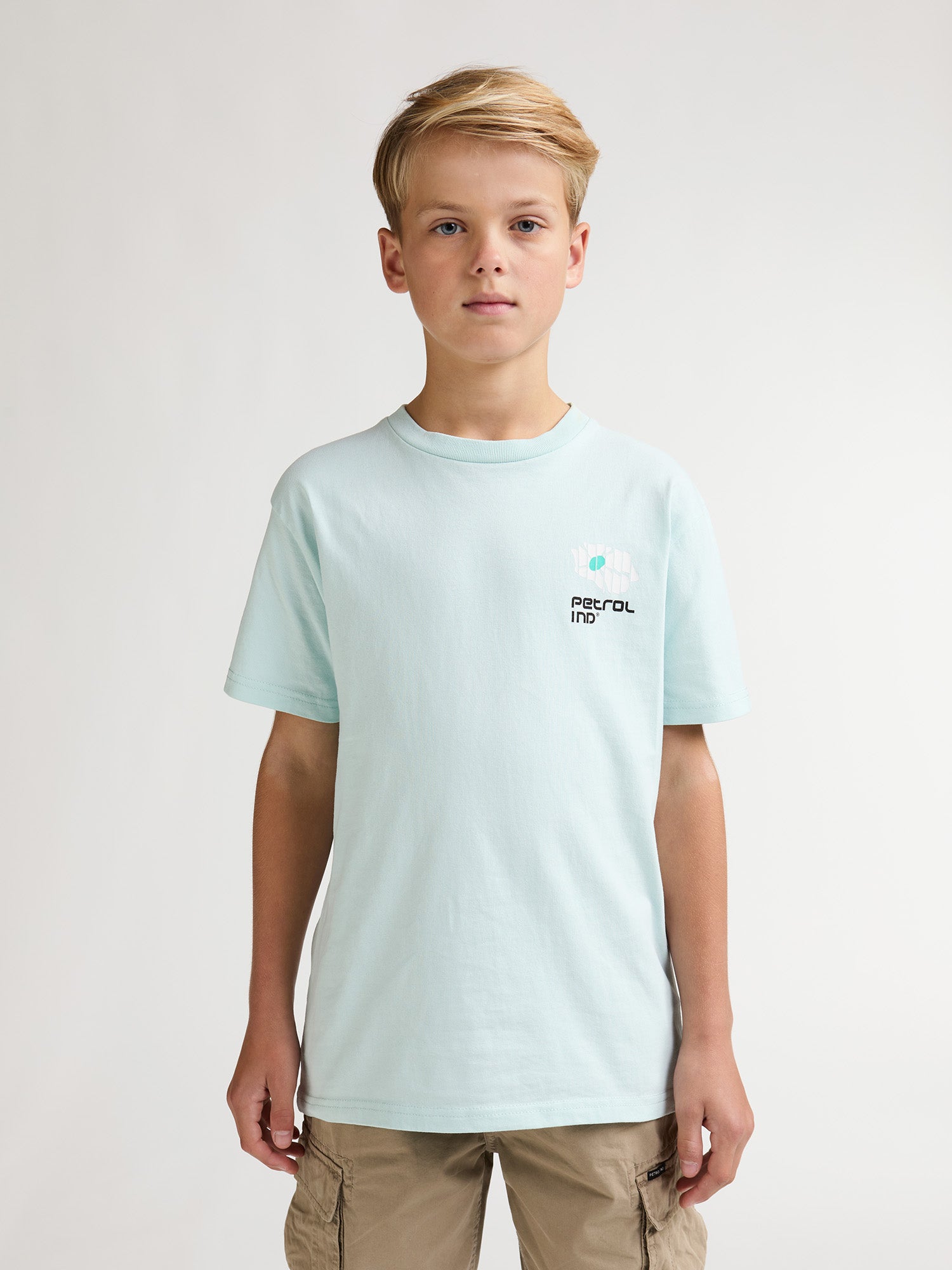 Petrol Industries Boys T-Shirt Short Sleeve Classic Print Relaxed Fit Cool Mint
