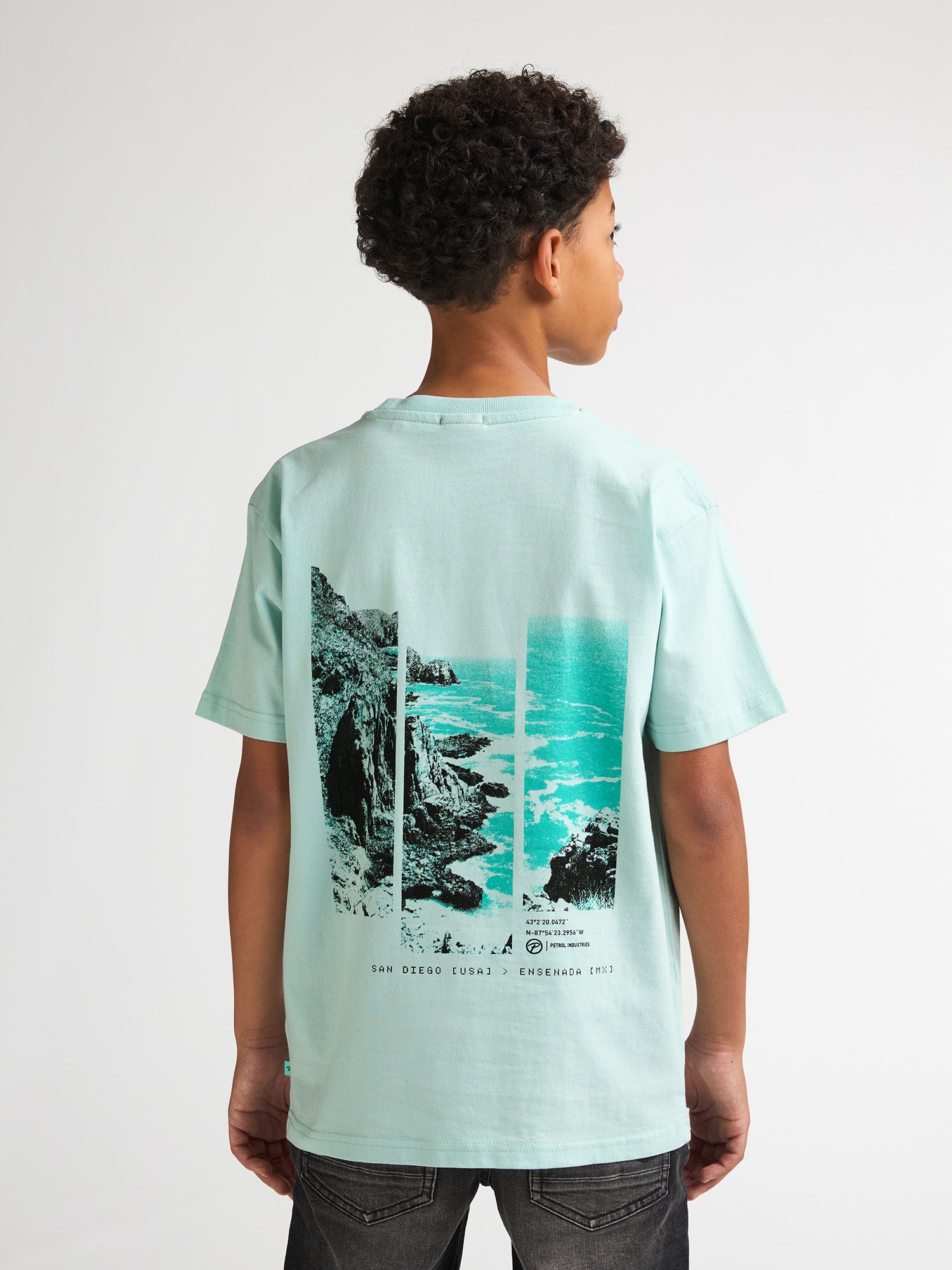 Petrol Industries Boys T-Shirt Short Sleeve Classic Print Relaxed Fit Cool Mint
