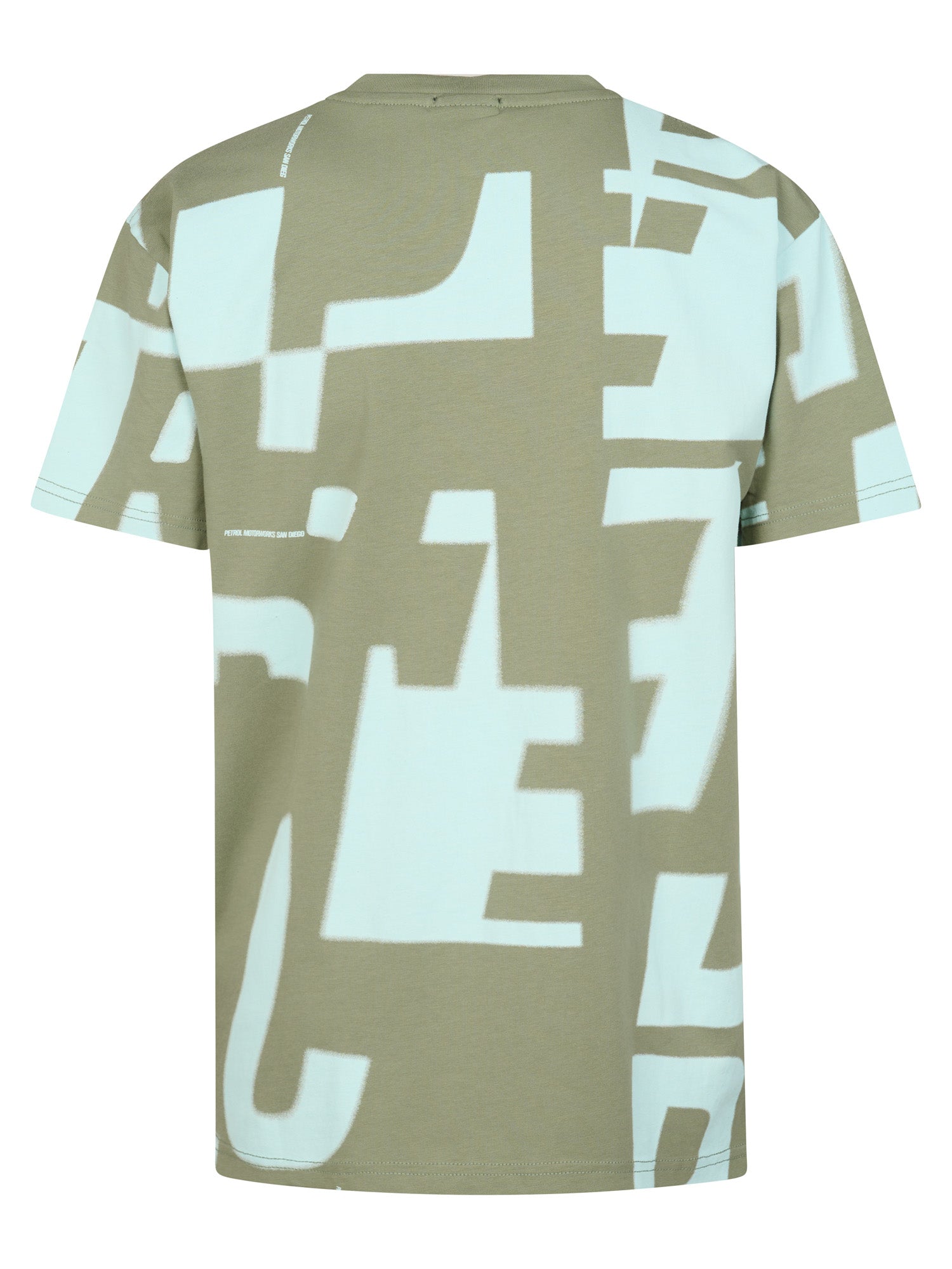 Petrol Industries Boys T-Shirt Short Sleeve All-Over Print Relaxed Fit Sage