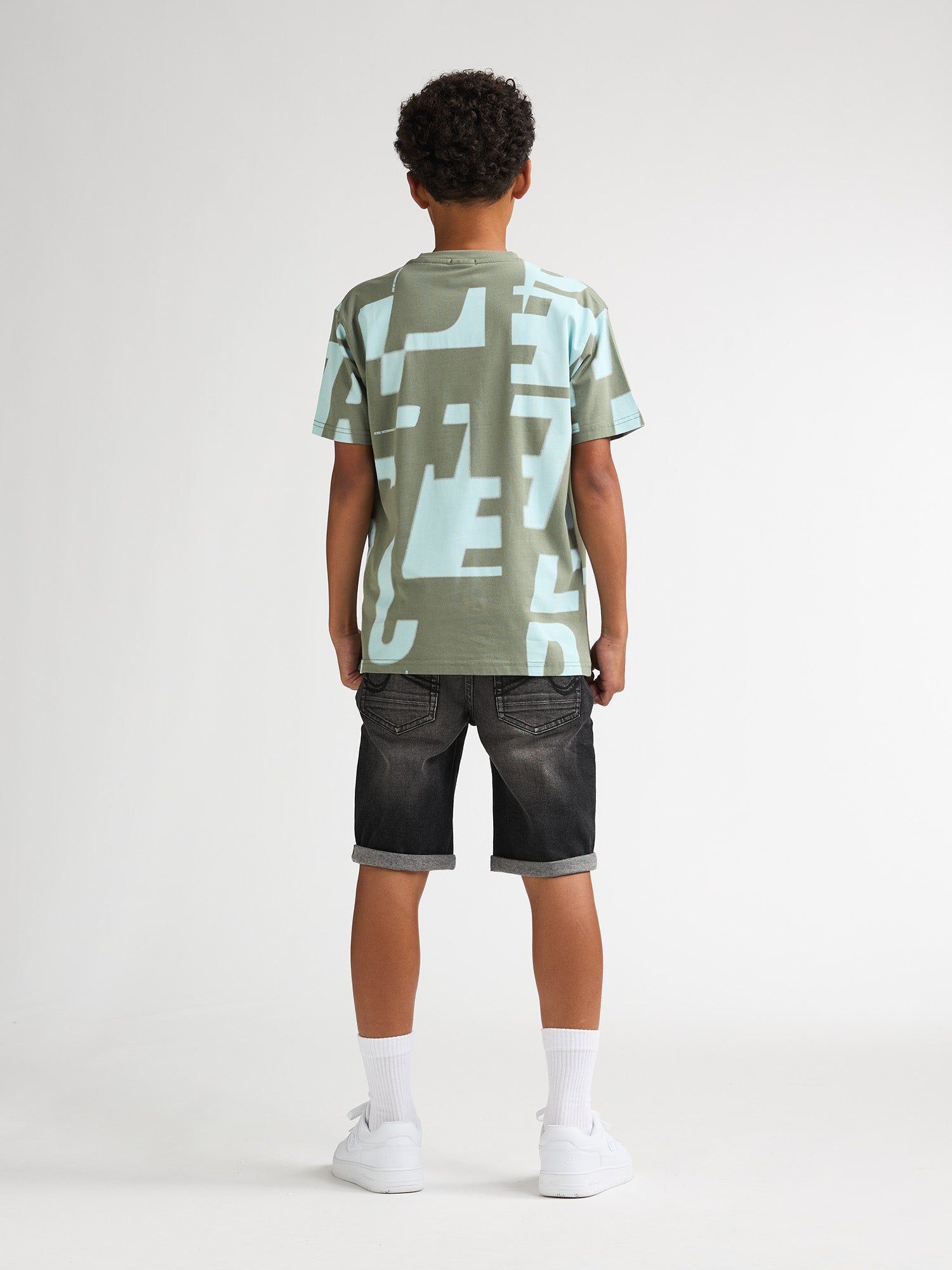 Petrol Industries Boys T-Shirt Short Sleeve All-Over Print Relaxed Fit Sage