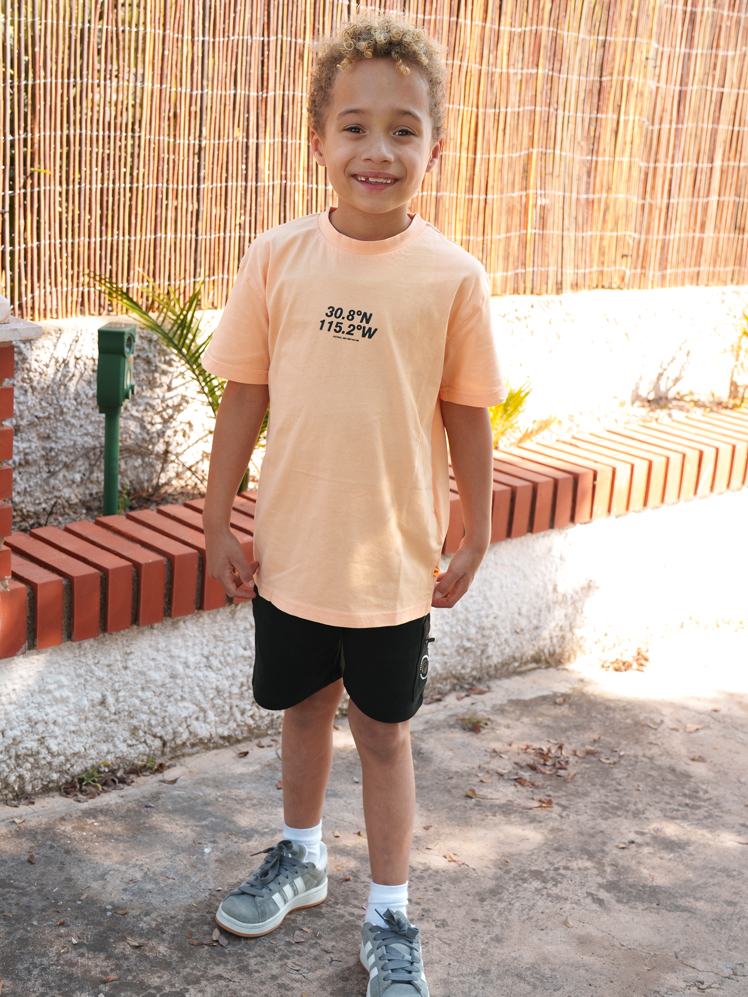 Petrol Industries Boys T-Shirt Short Sleeve Classic Print Relaxed Fit Tropical Orange