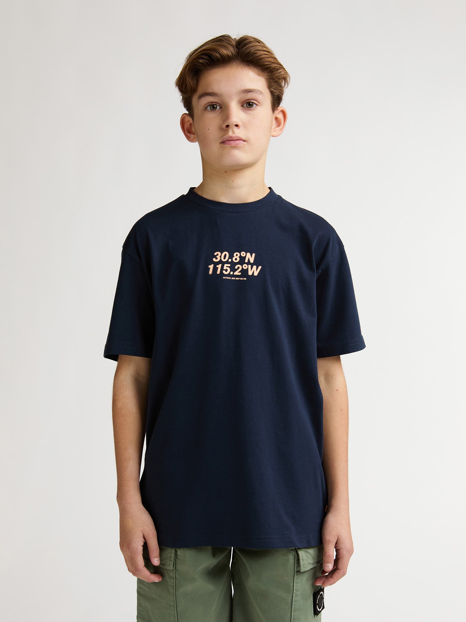 Petrol Industries Boys T-Shirt Short Sleeve Classic Print Relaxed Fit Navy Blue
