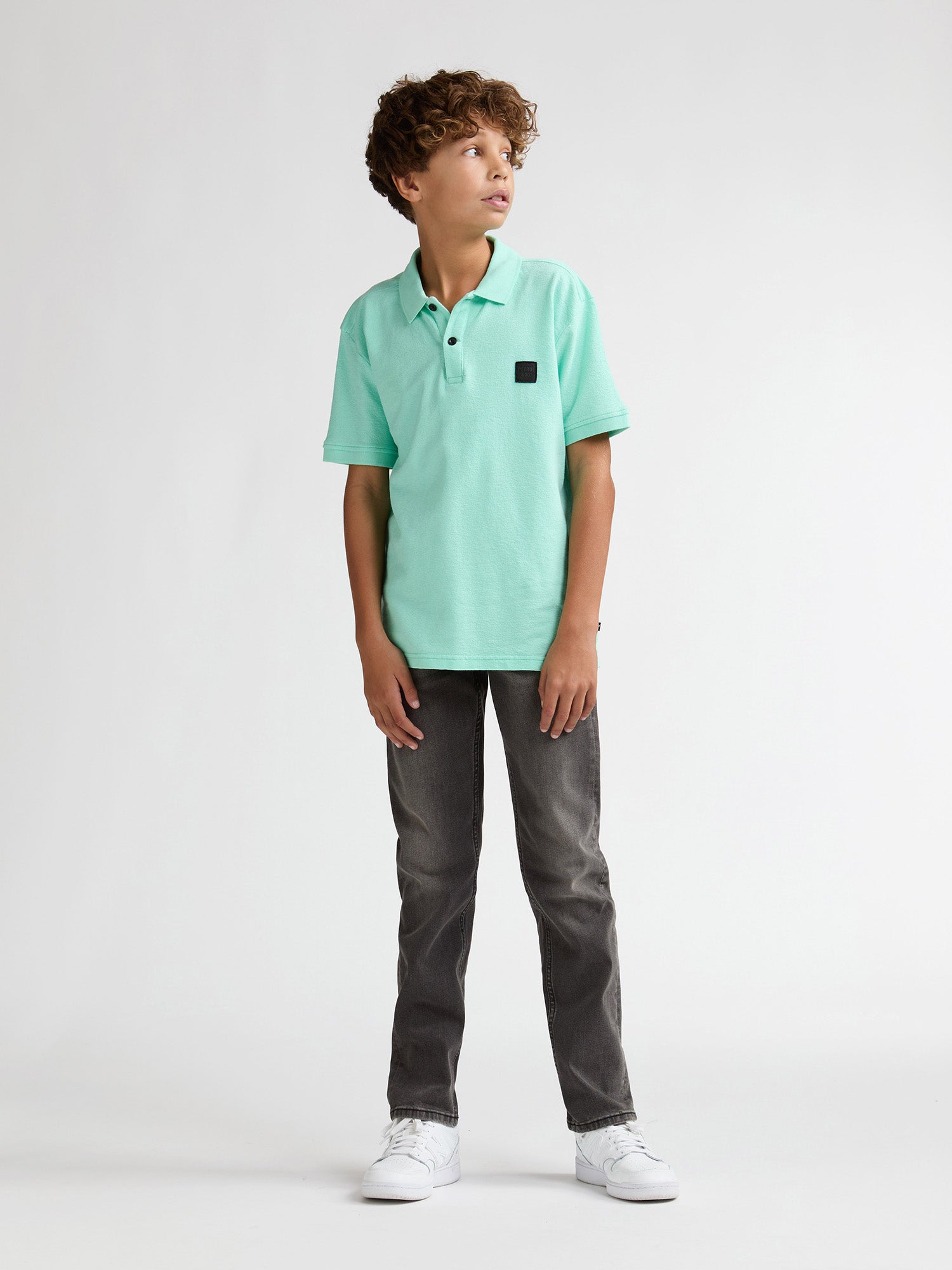 Petrol Industries Boys Polo Short Sleeve Relaxed Fit Green Aqua