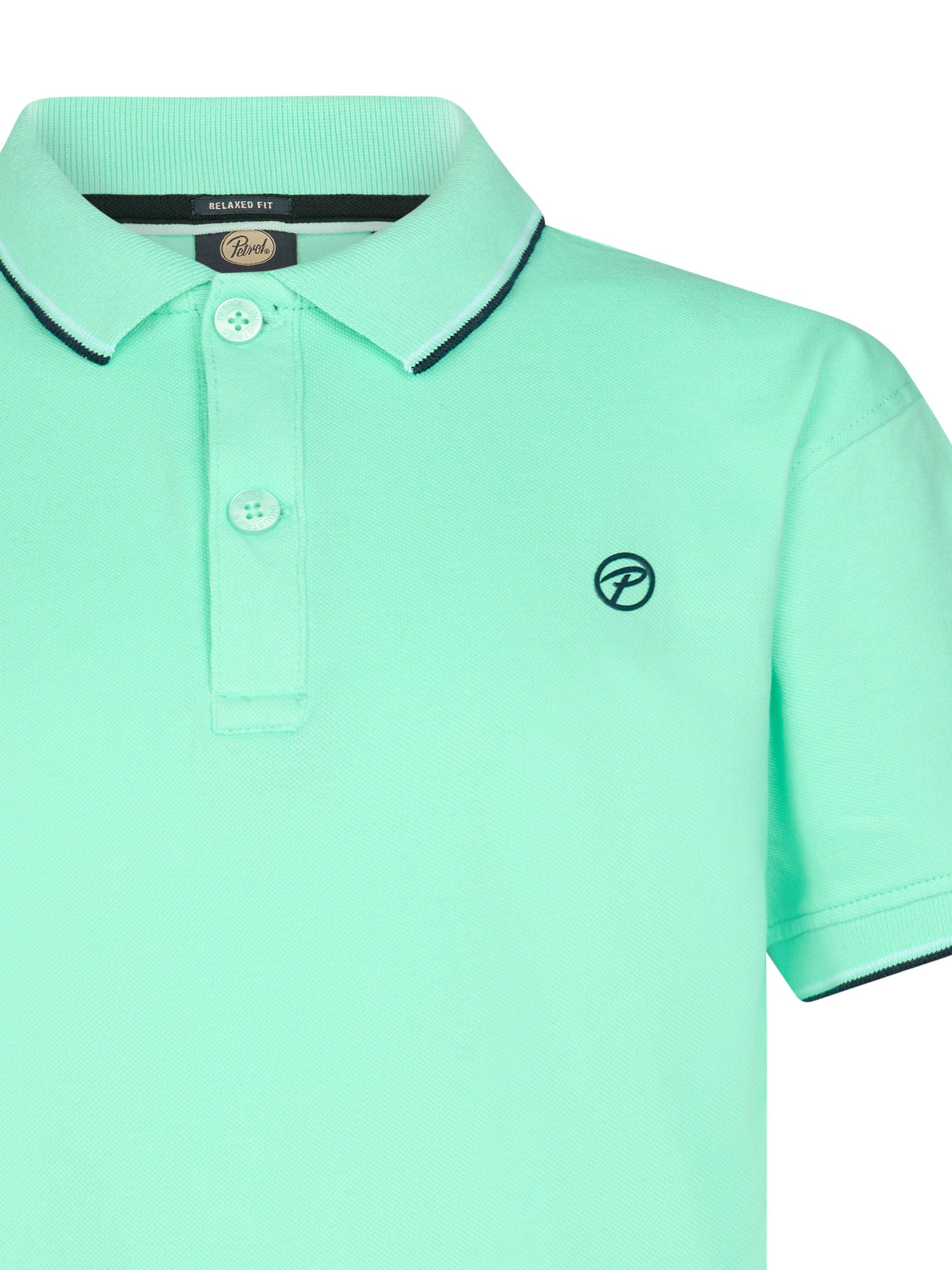 Petrol Industries Boys Polo Short Sleeve Relaxed Fit Green Aqua