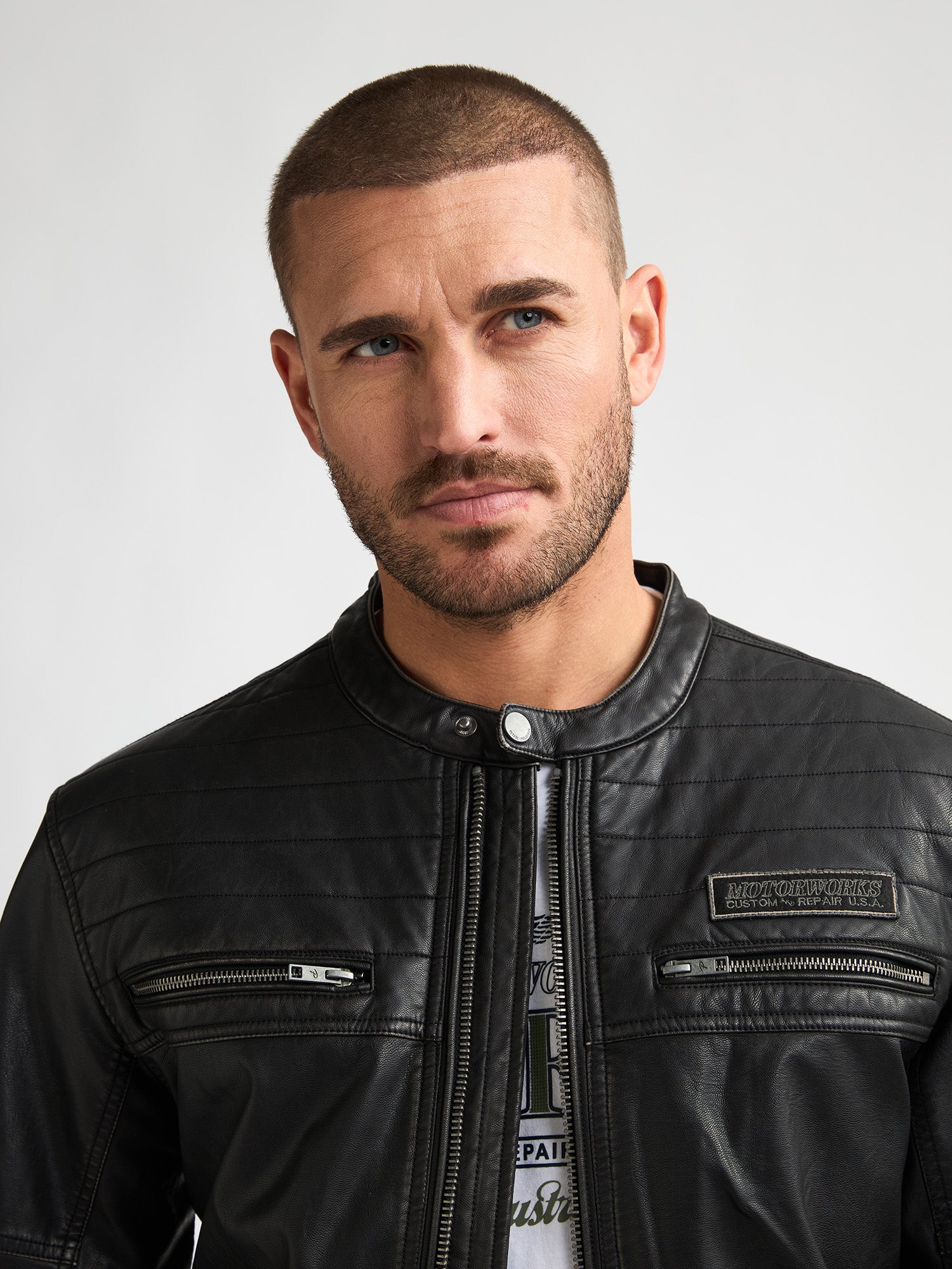 Petrol Industries Men Jacket PU Biker Fit Black
