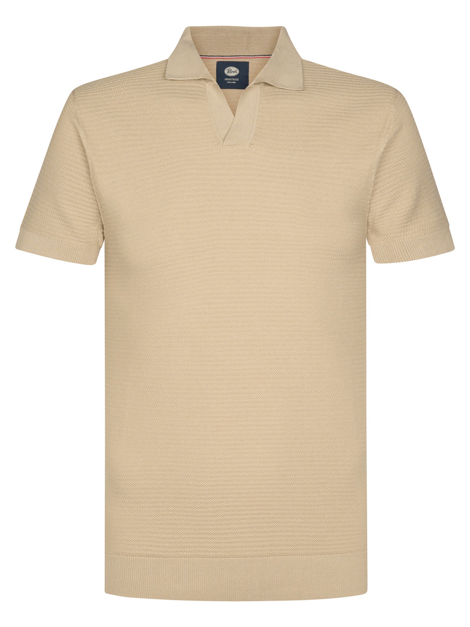 Petrol Industries Men Knitwear Polo Regular Fit Light Tan