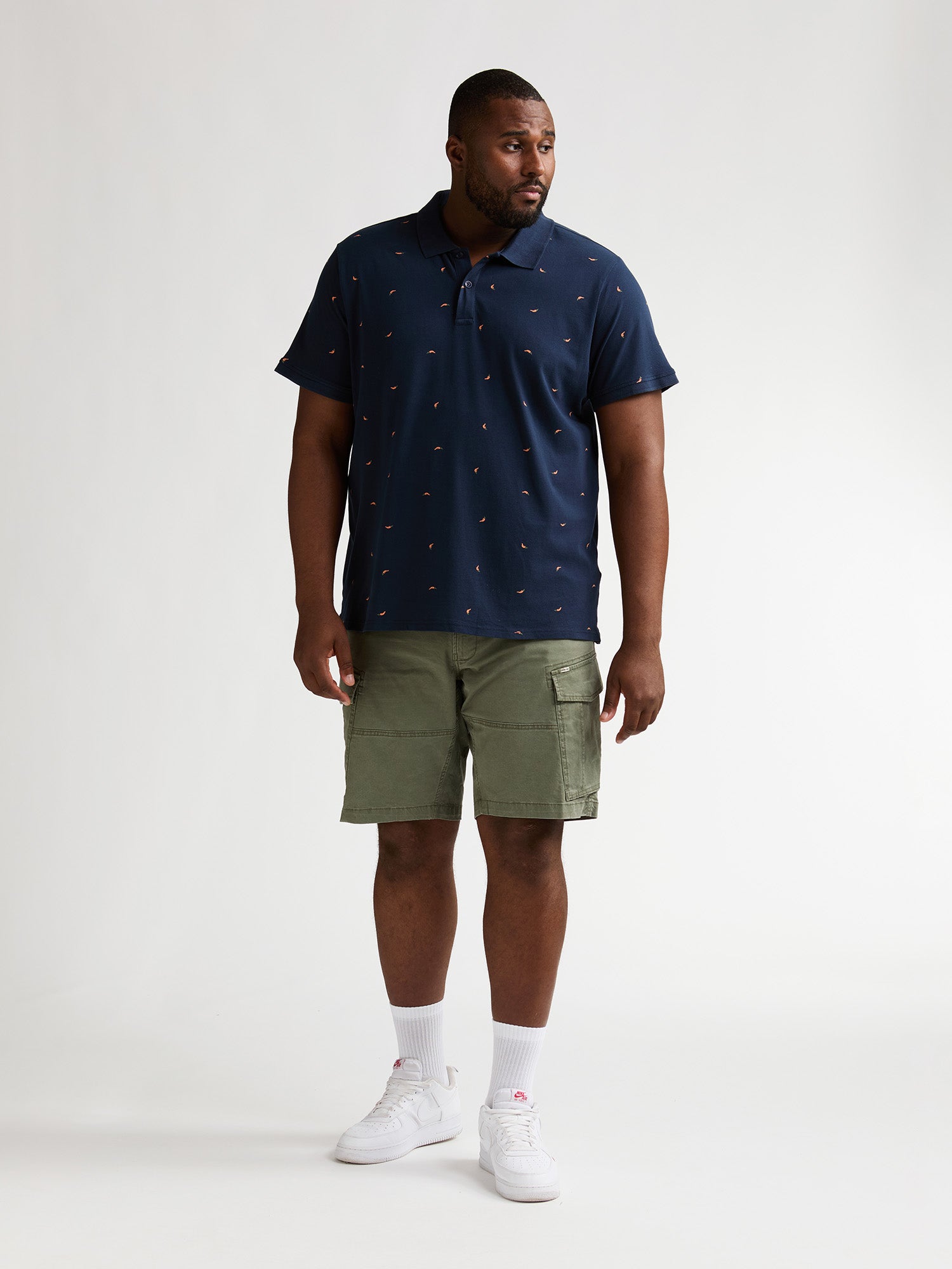 Petrol Industries Men Polo Short Sleeve Regular Plus Fit Navy Blue