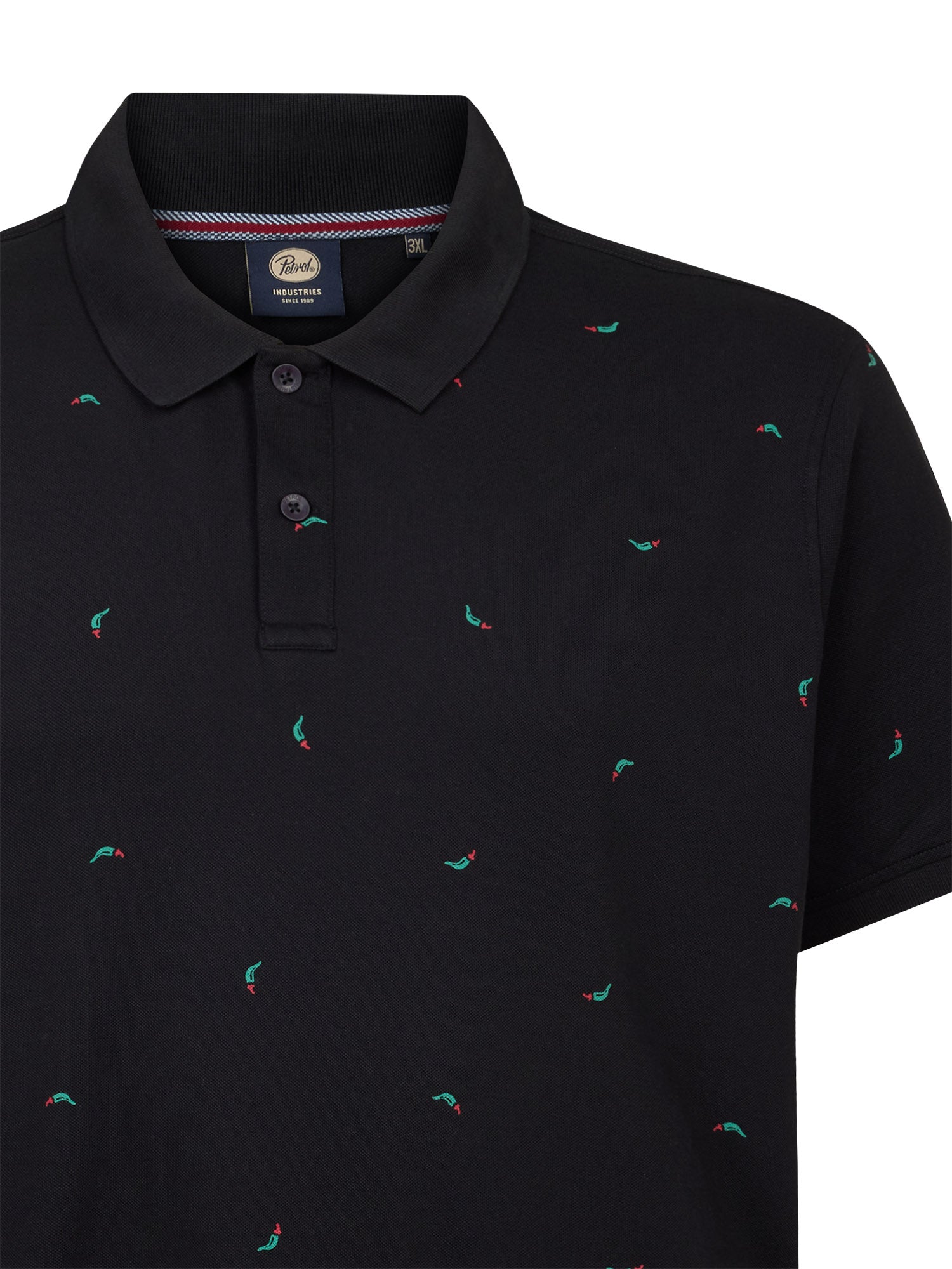 Petrol Industries Men Polo Short Sleeve Regular Plus Fit Black