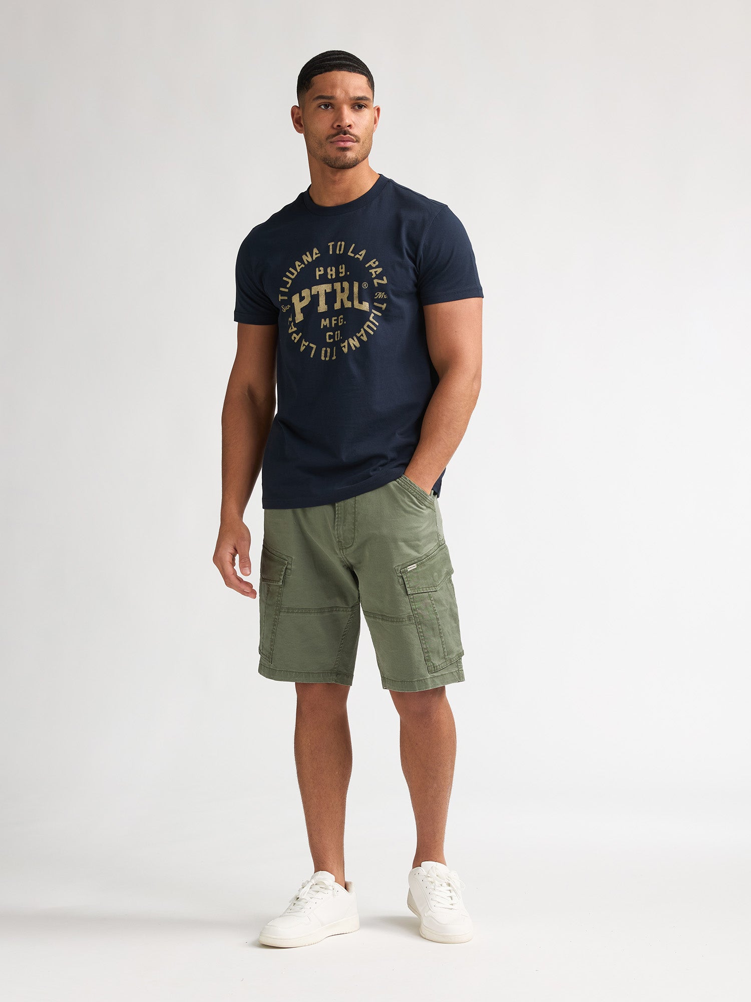 Petrol Industries Men Shorts Cargo Fit Dusty Army
