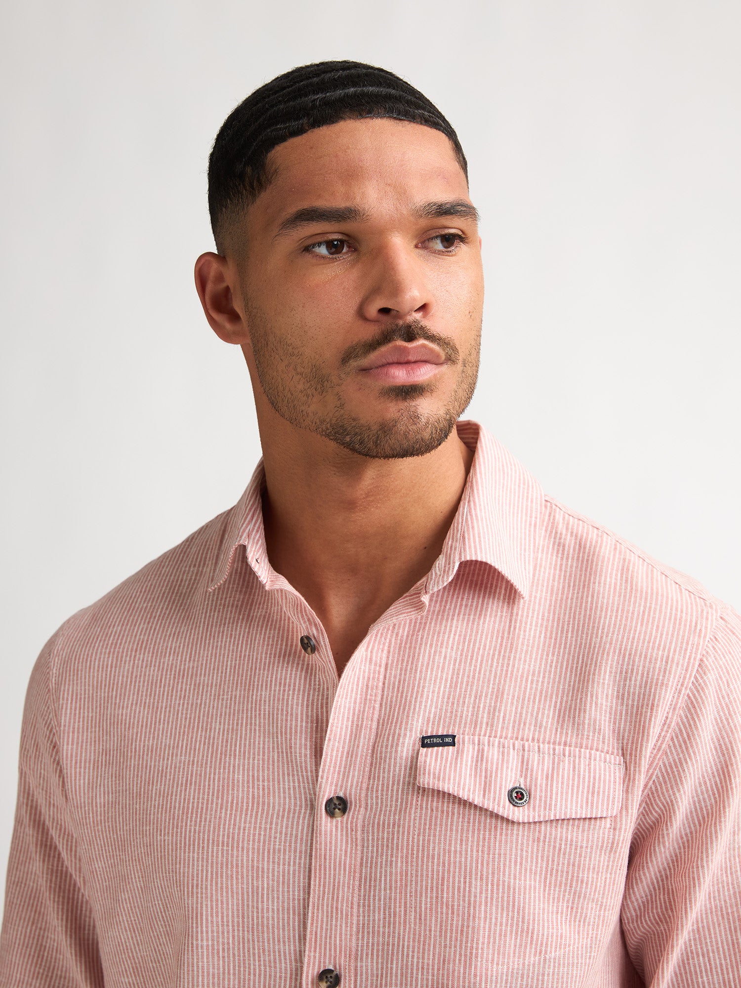Petrol Industries Men Shirt Long Sleeve Uni Regular Fit Light Coral