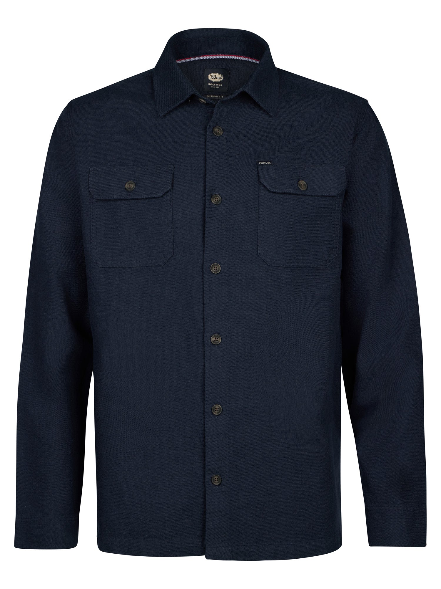 Petrol Industries Men Shirt Long Sleeve Uni Overshirt Fit Navy Blue