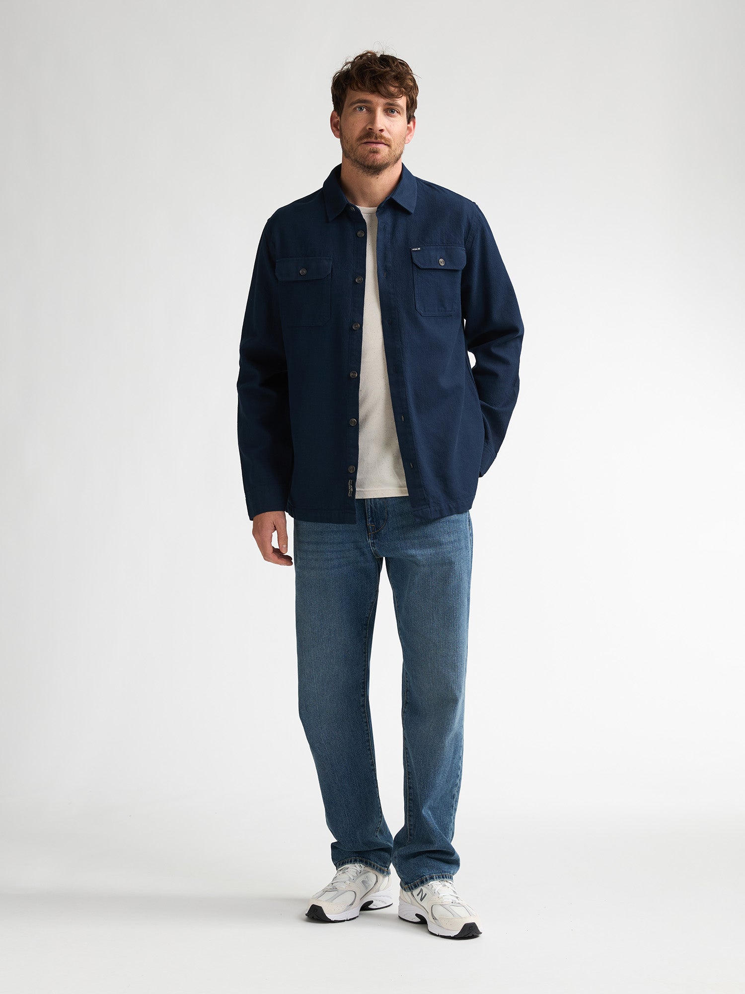 Petrol Industries Men Shirt Long Sleeve Uni Overshirt Fit Navy Blue