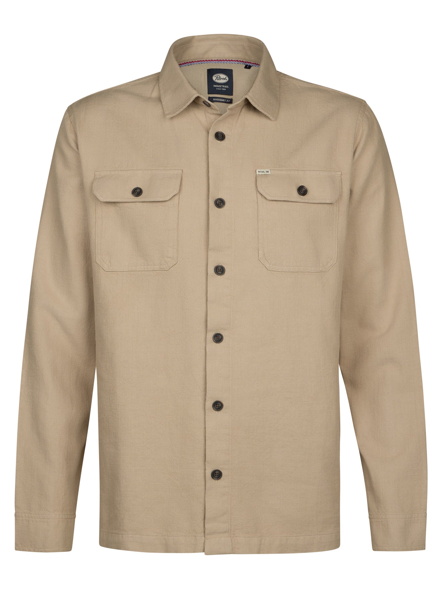 Petrol Industries Men Shirt Long Sleeve Uni Overshirt Fit Light Tan
