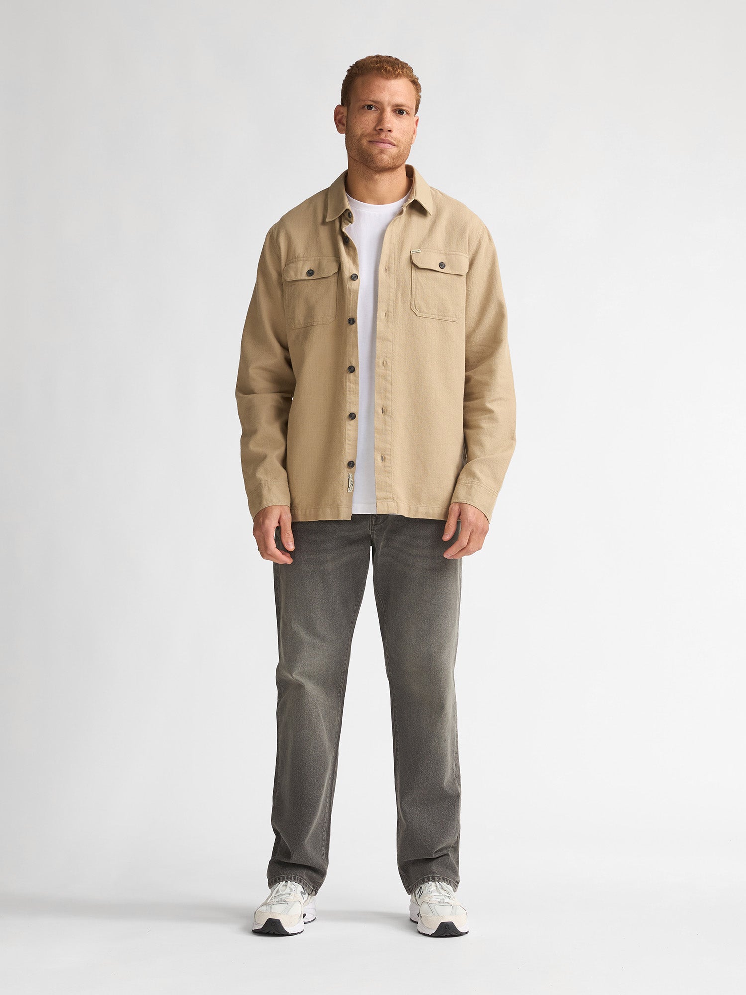 Petrol Industries Men Shirt Long Sleeve Uni Overshirt Fit Light Tan