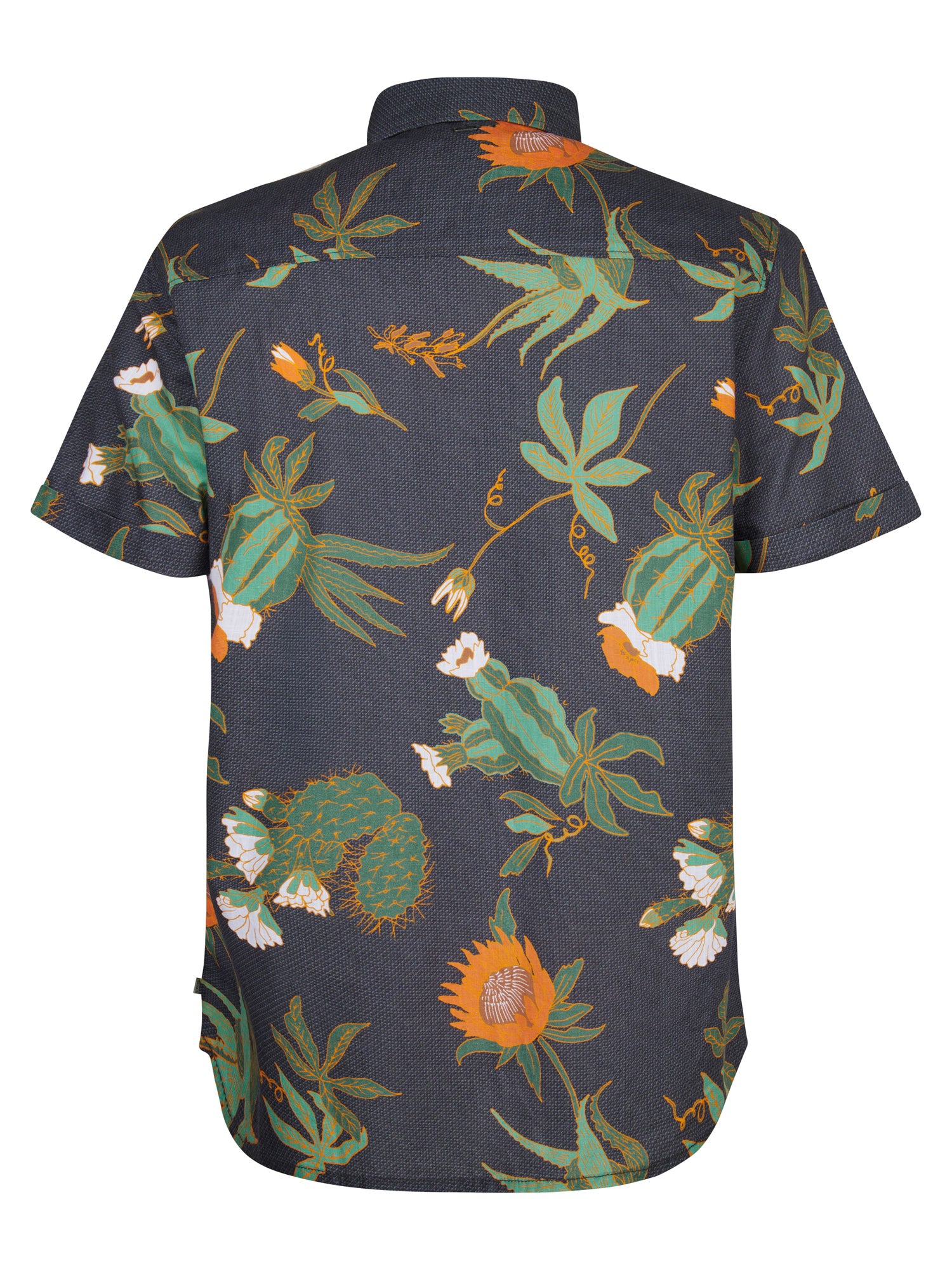 Petrol Industries Men Shirt Short Sleeve All-Over Print Regular Fit Black