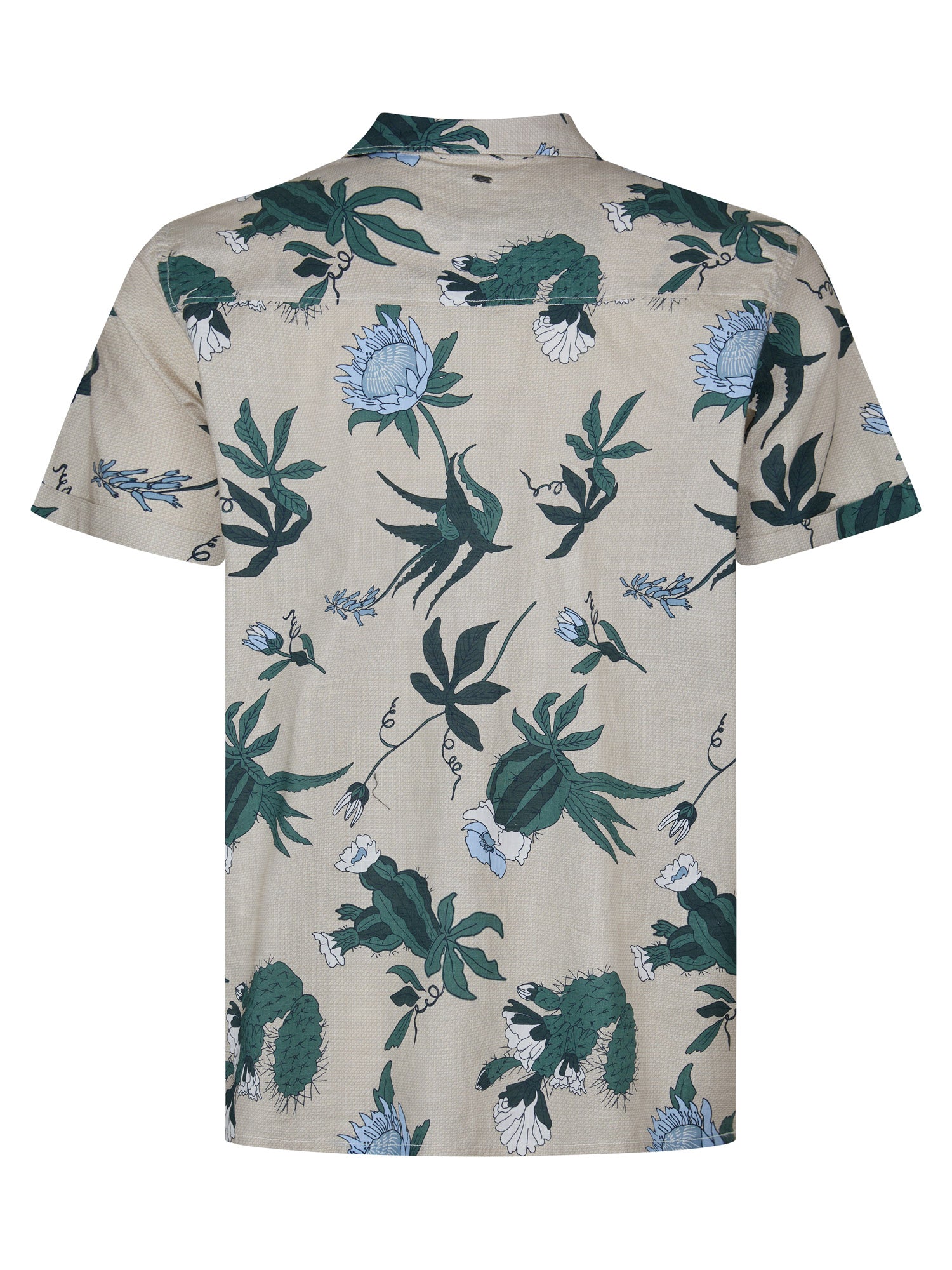 Petrol Industries Men Shirt Short Sleeve All-Over Print Regular Plus Fit Light Tan