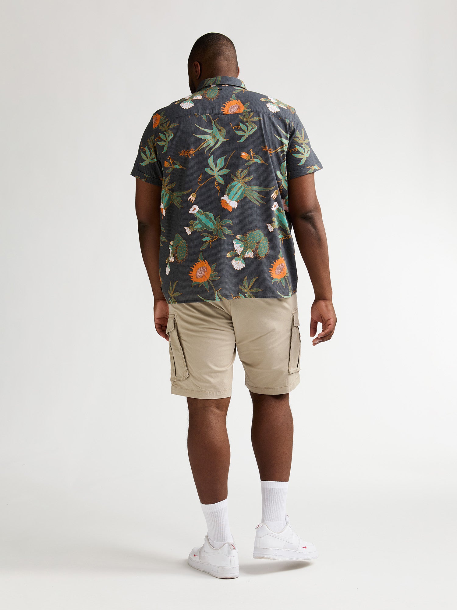 Petrol Industries Men Shirt Short Sleeve All-Over Print Regular Plus Fit Black