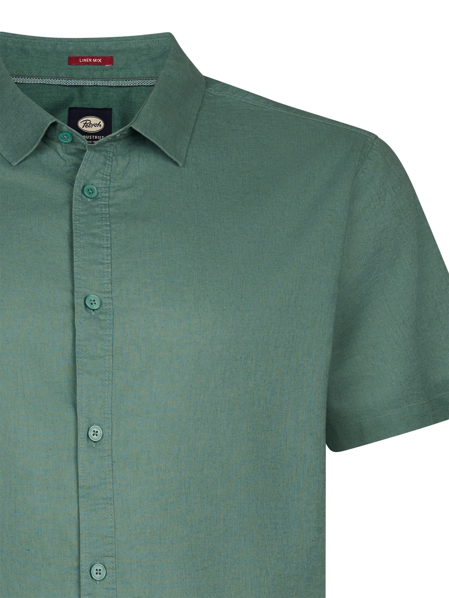 Petrol Industries Men Shirt Short Sleeve Uni Regular Plus Fit Oil Green