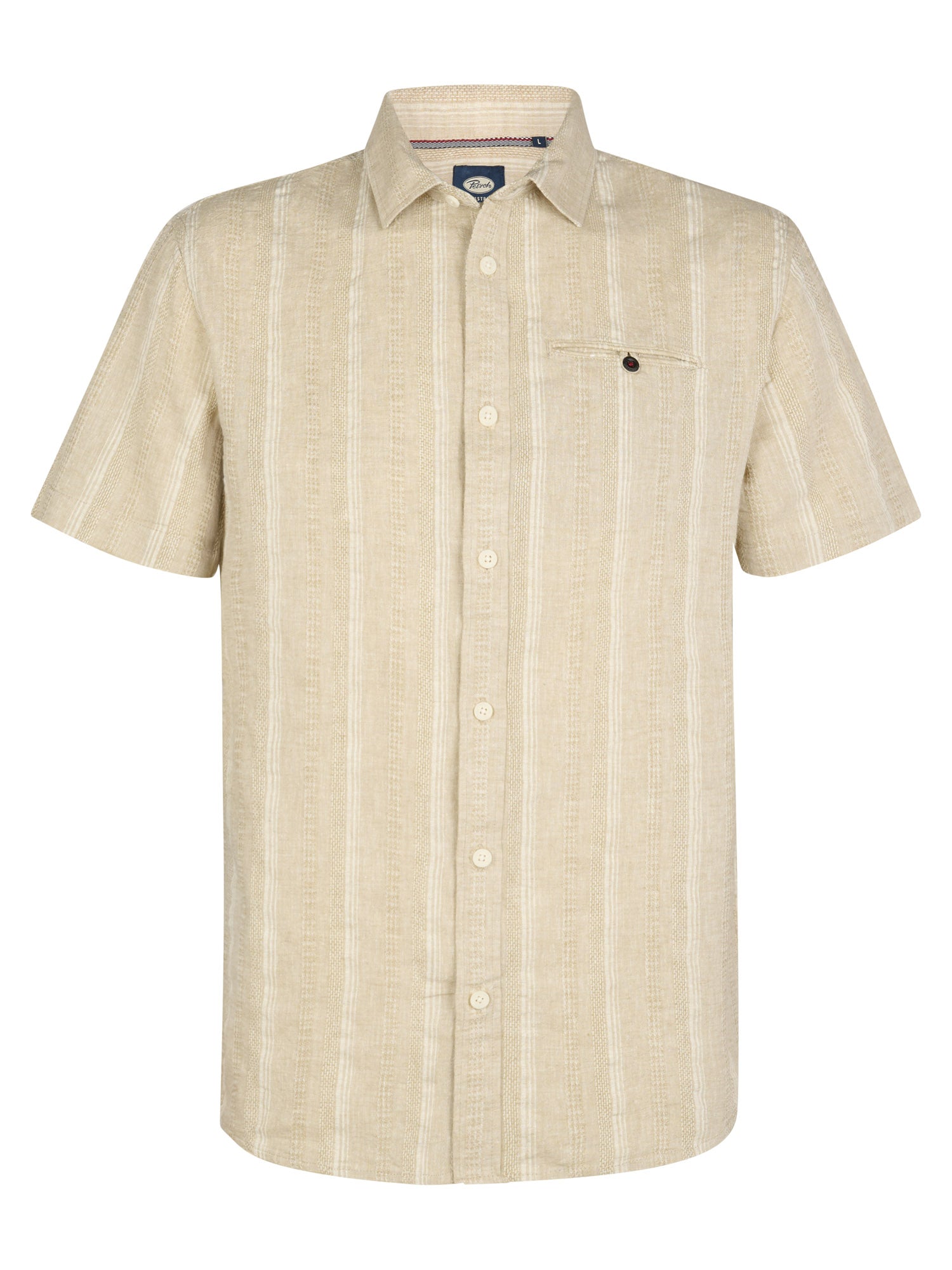 Petrol Industries Men Shirt Short Sleeve Uni Regular Fit Light Tan