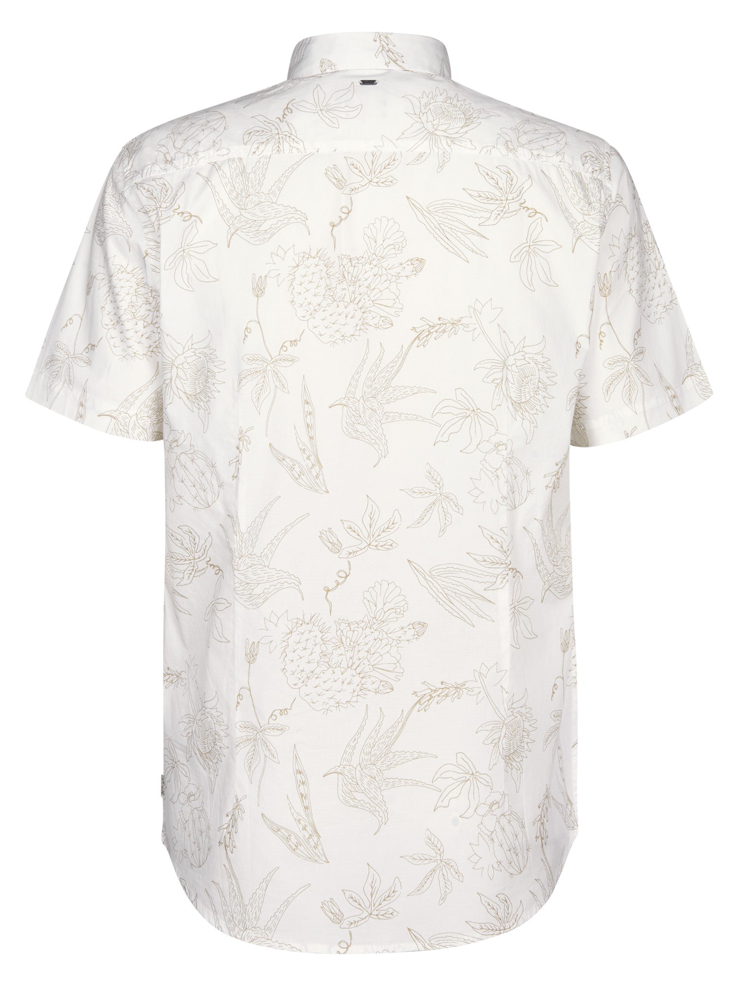 Petrol Industries Men Shirt Short Sleeve All-Over Print Slim Fit Chalk White