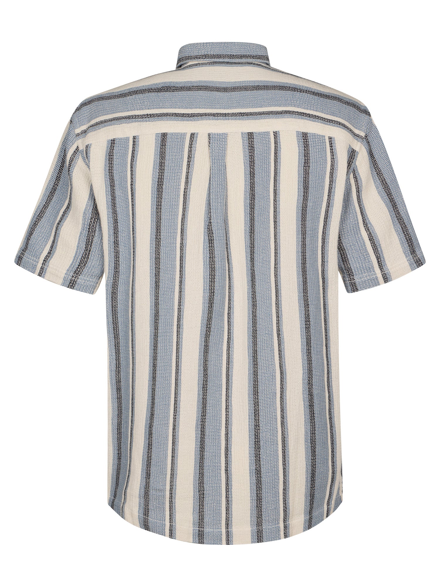 Petrol Industries Men Shirt Short Sleeve All-Over Print Relaxed Fit Marble Blue