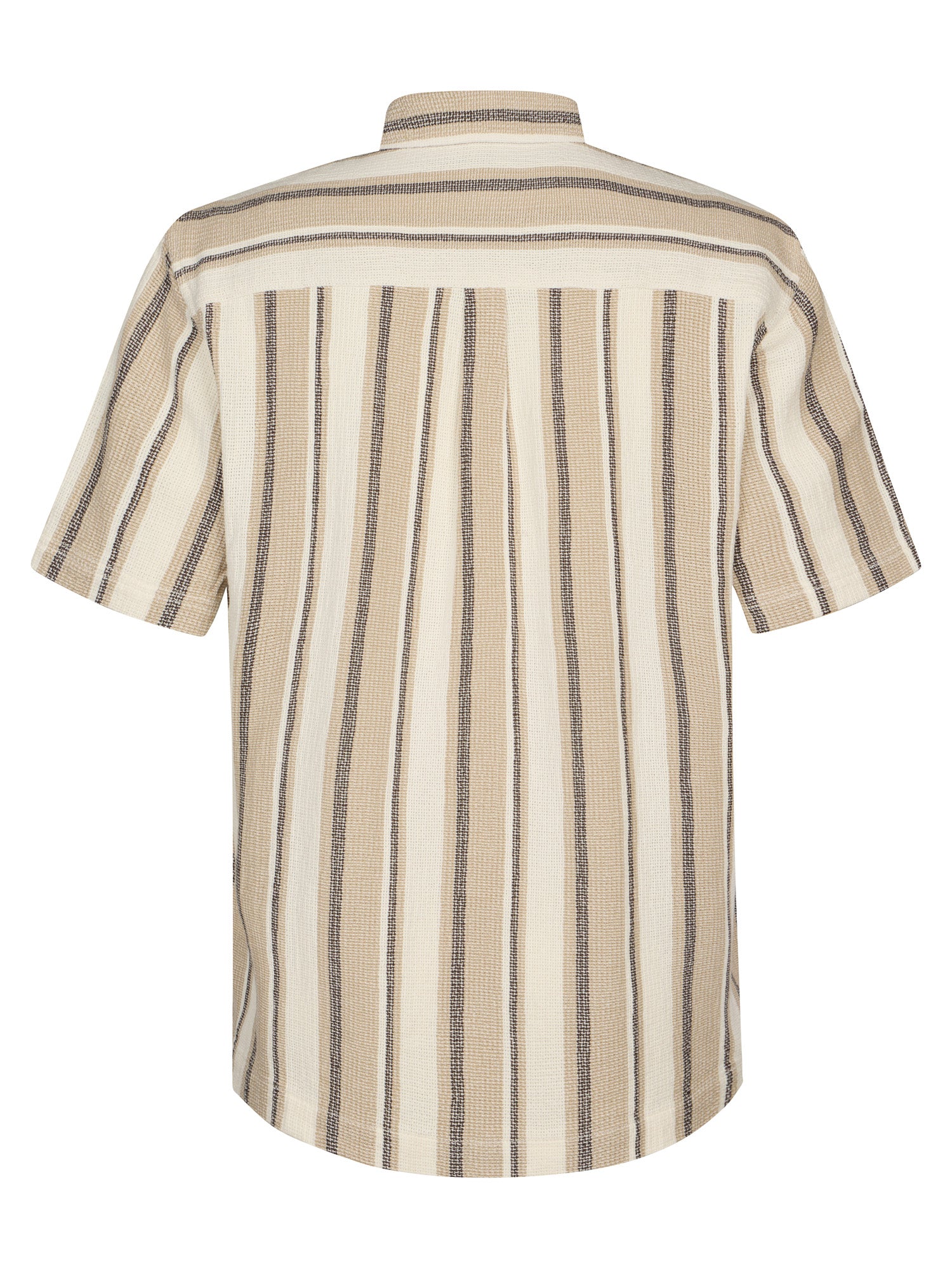 Petrol Industries Men Shirt Short Sleeve All-Over Print Relaxed Fit Light Tan