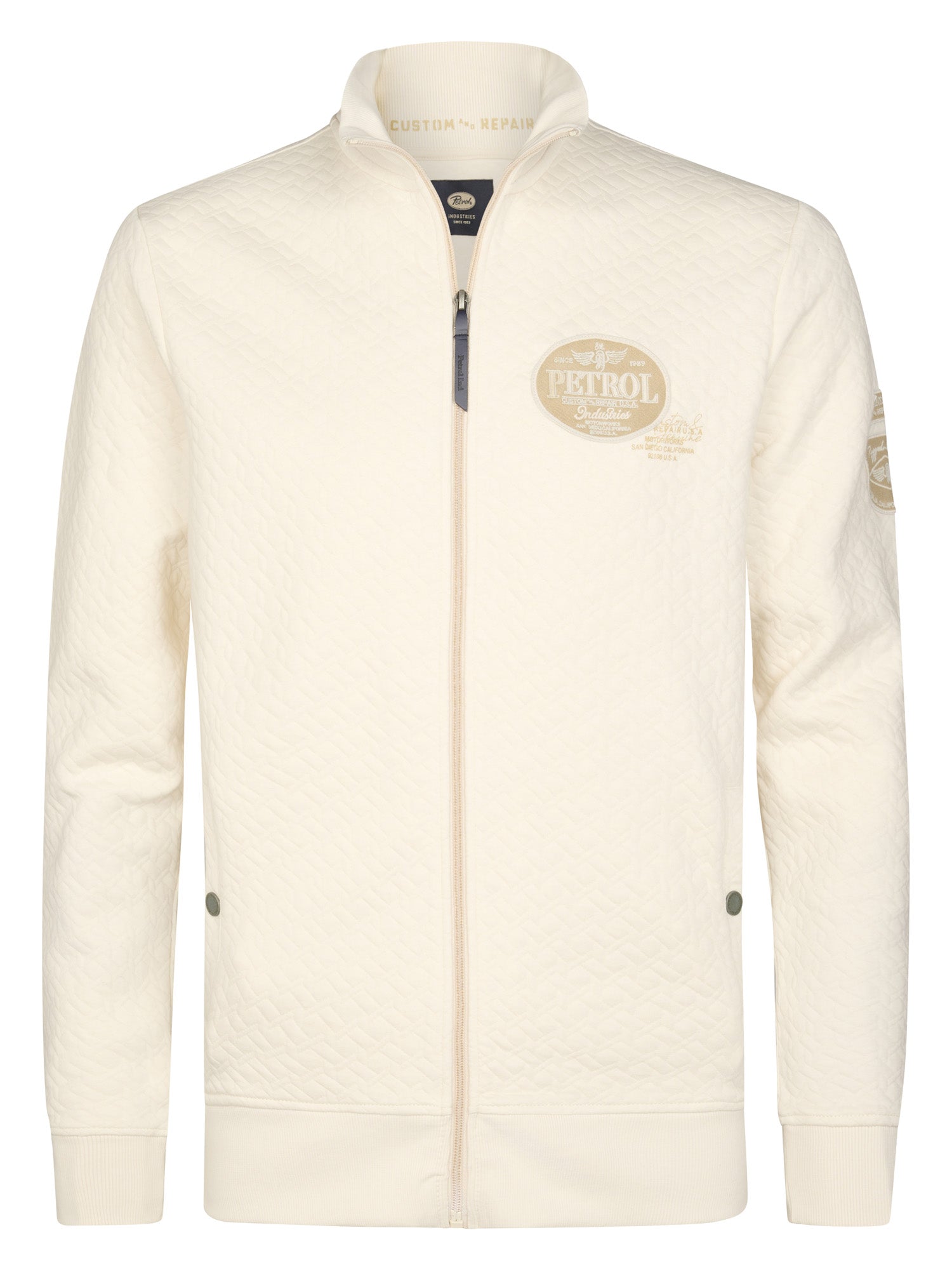 Petrol Industries Men Sweater Collar Zip Regular Fit Seashell