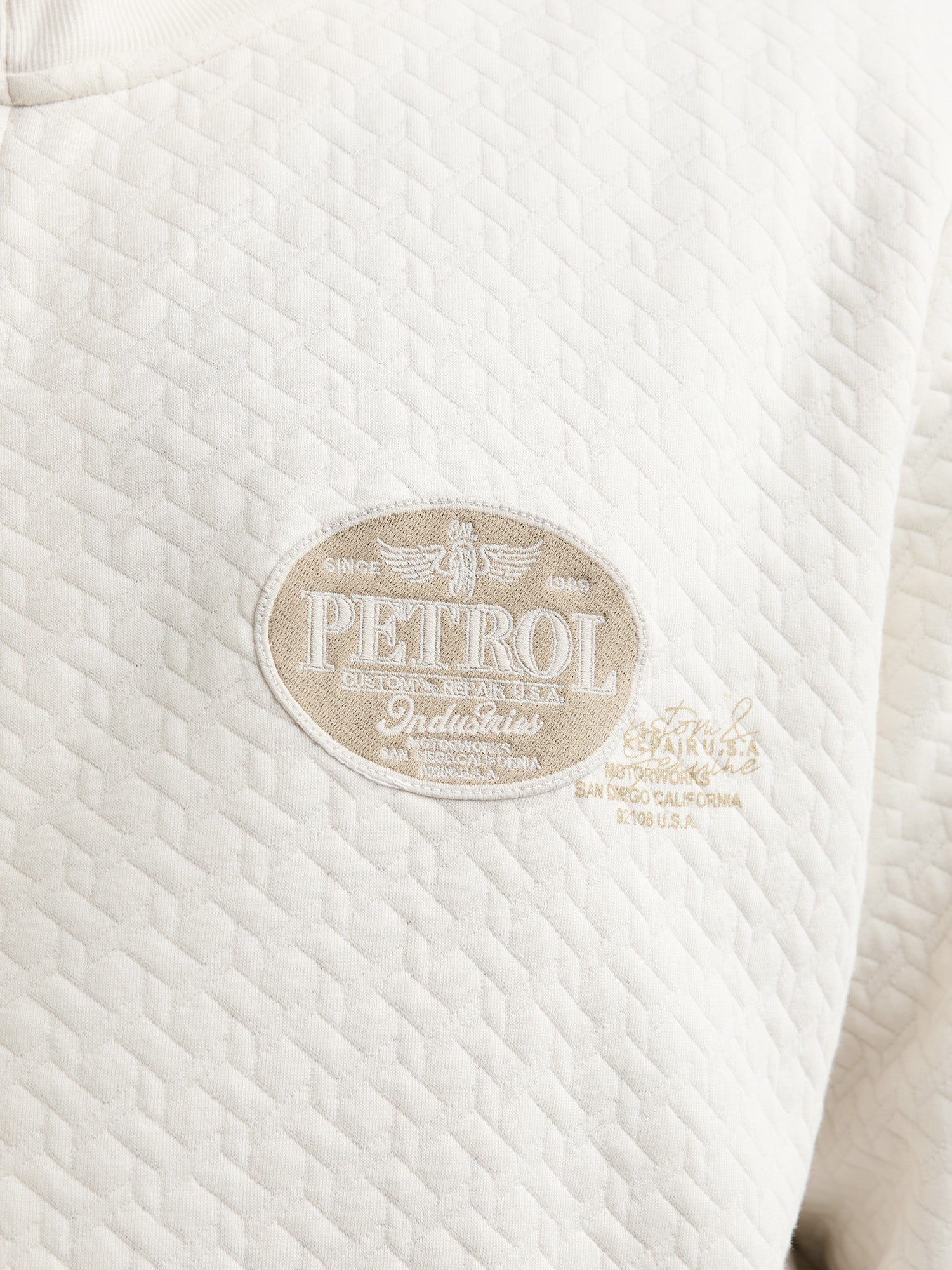 Petrol Industries Men Sweater Collar Zip Regular Plus Fit Seashell
