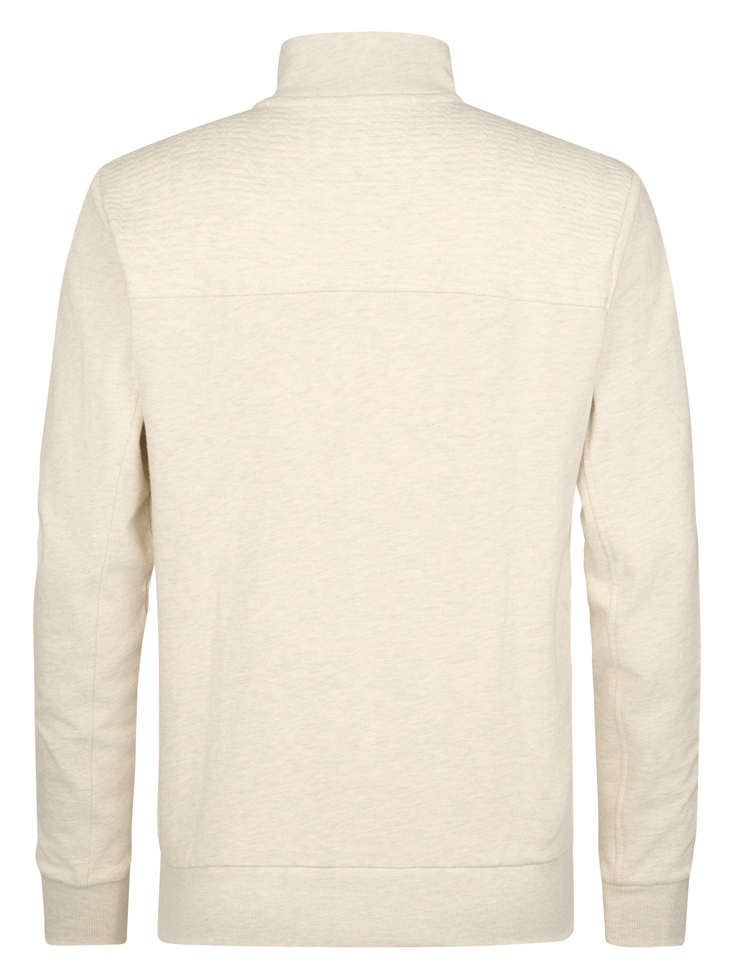 Petrol Industries Men Sweater Collar Zip Regular Fit Antique White Melee
