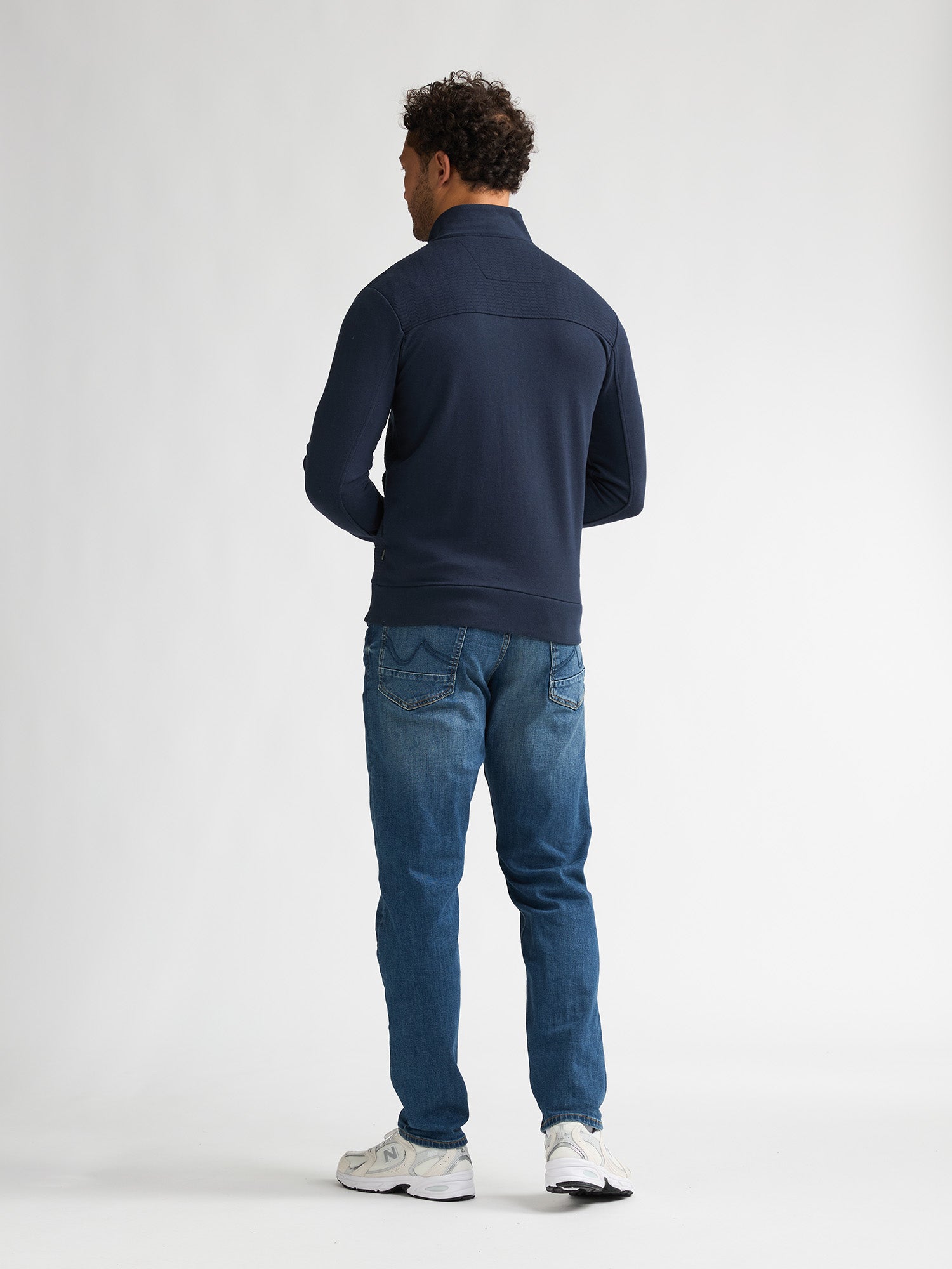Petrol Industries Men Sweater Collar Zip Regular Fit Navy Blue