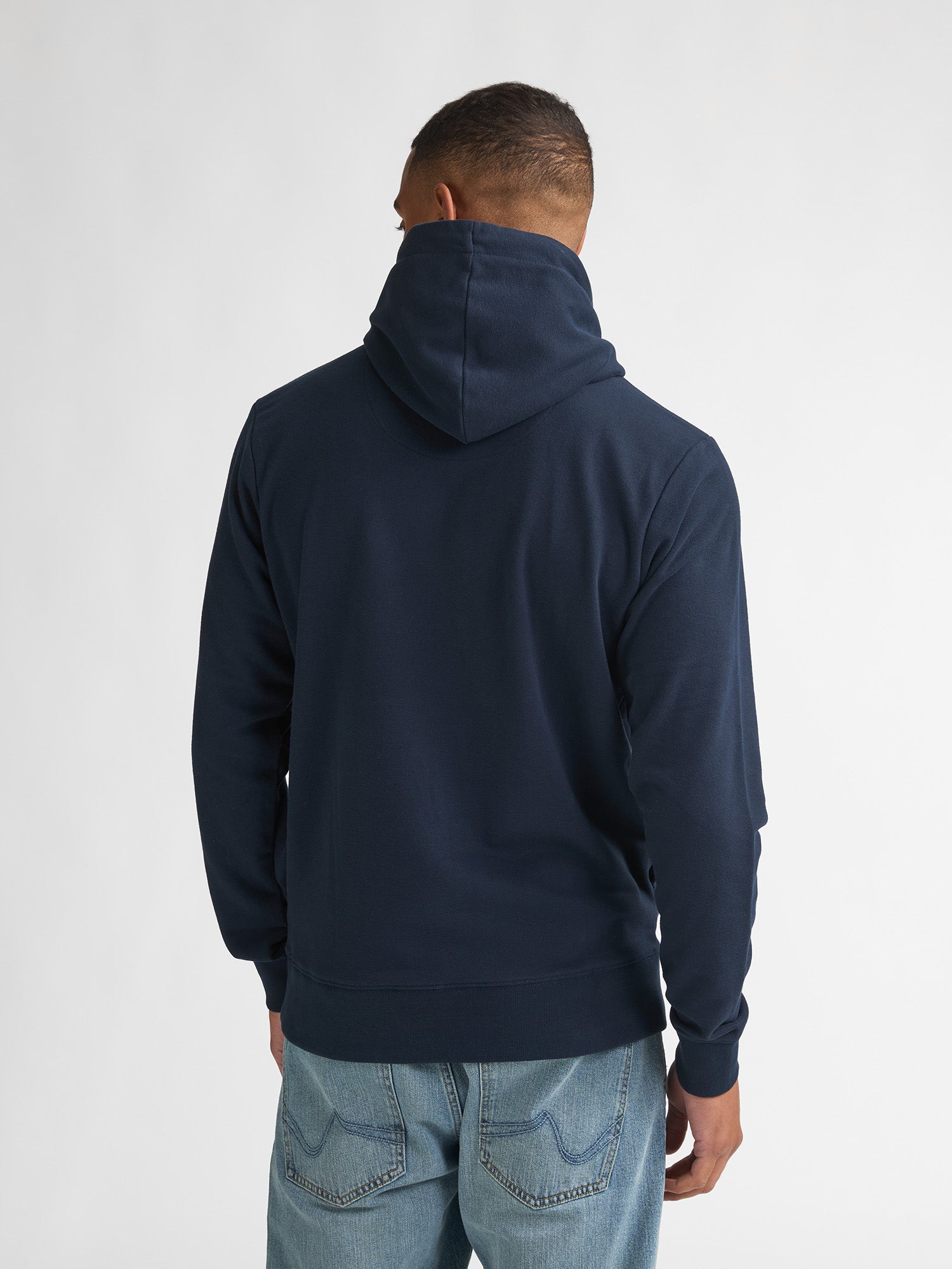 Petrol Industries Men Sweater Hooded Print Regular Fit Navy Blue