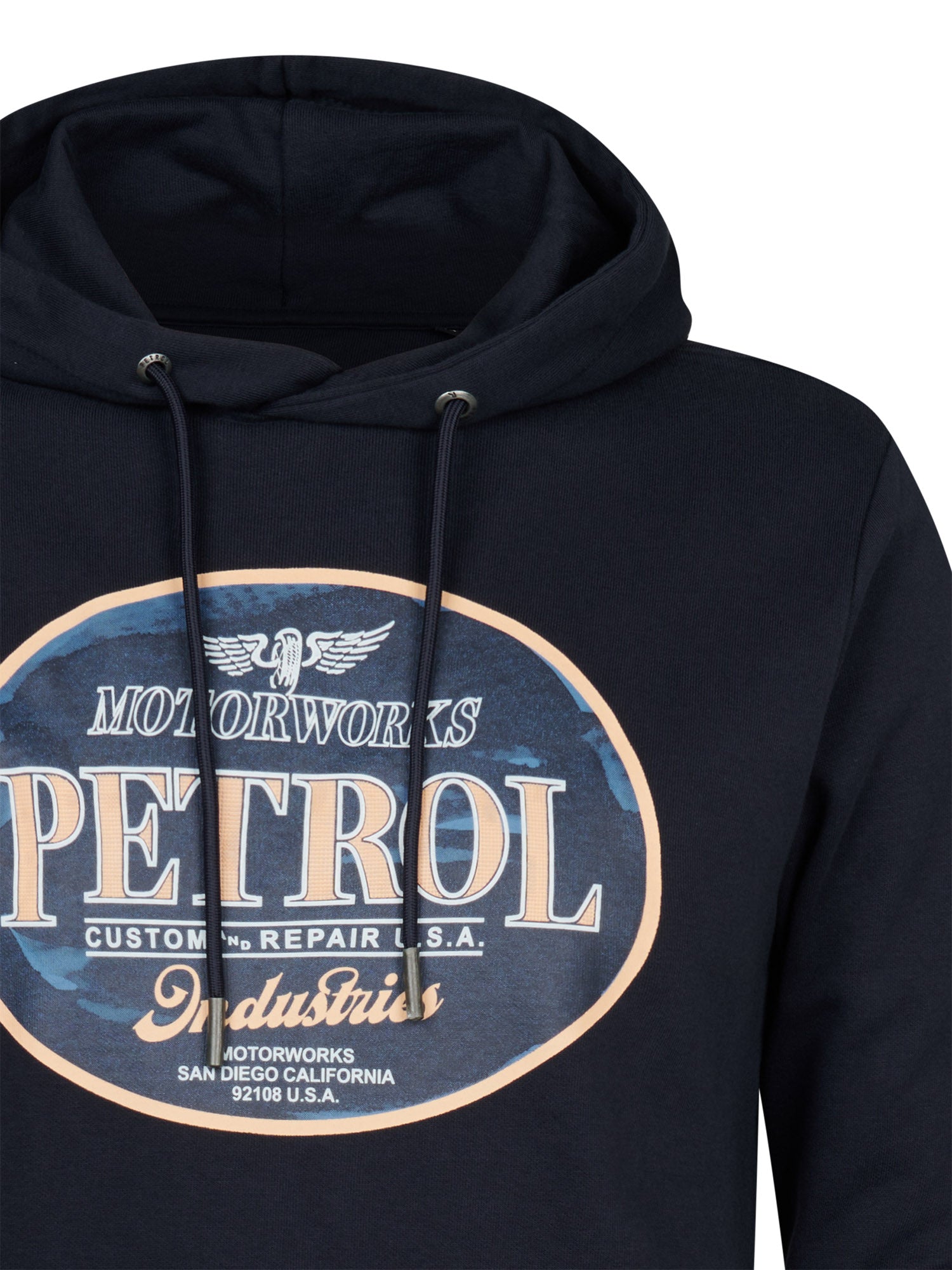 Petrol Industries Men Sweater Hooded Regular Fit Navy Blue