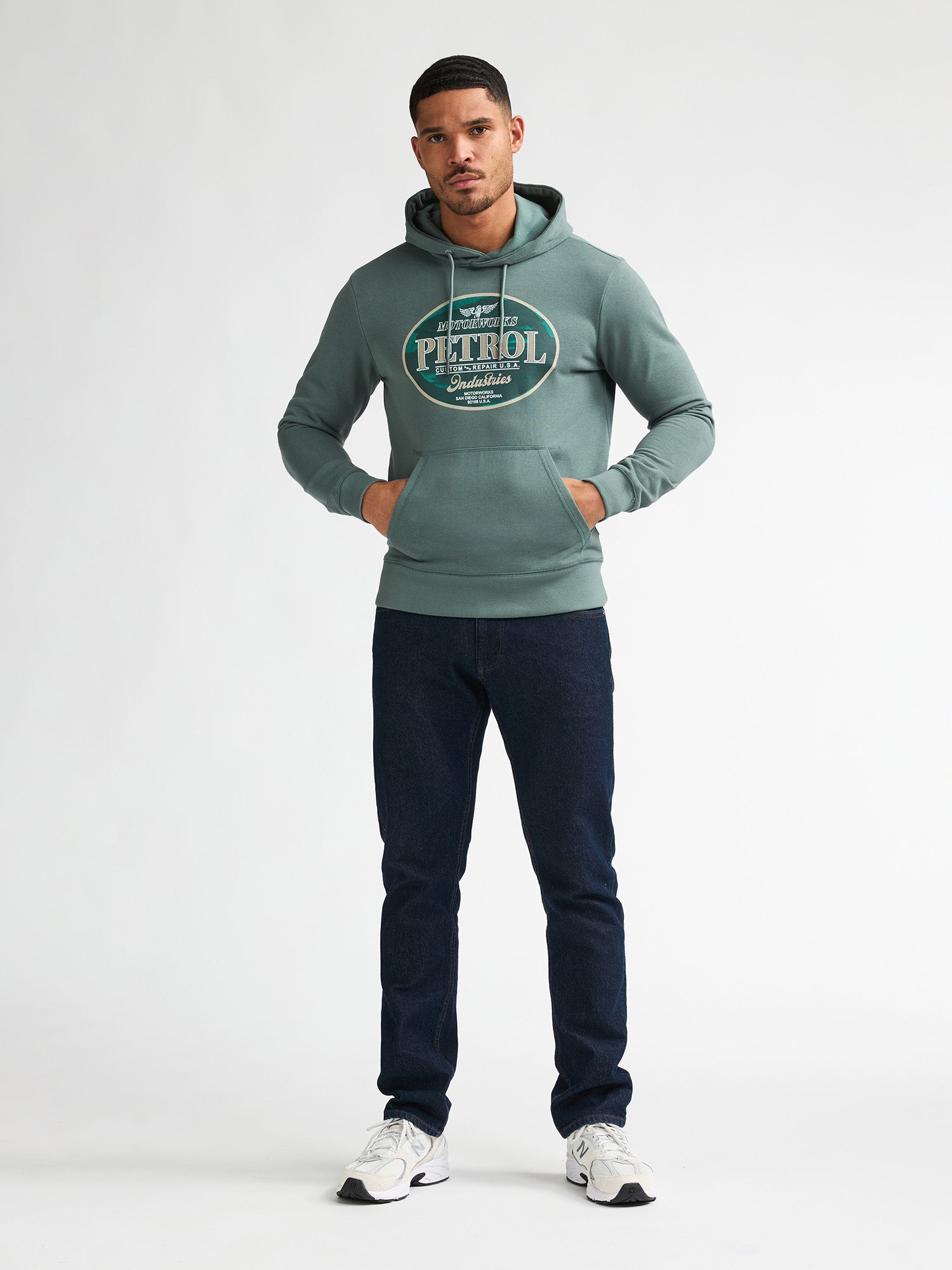 Petrol Industries Men Sweater Hooded Regular Fit Oil Green