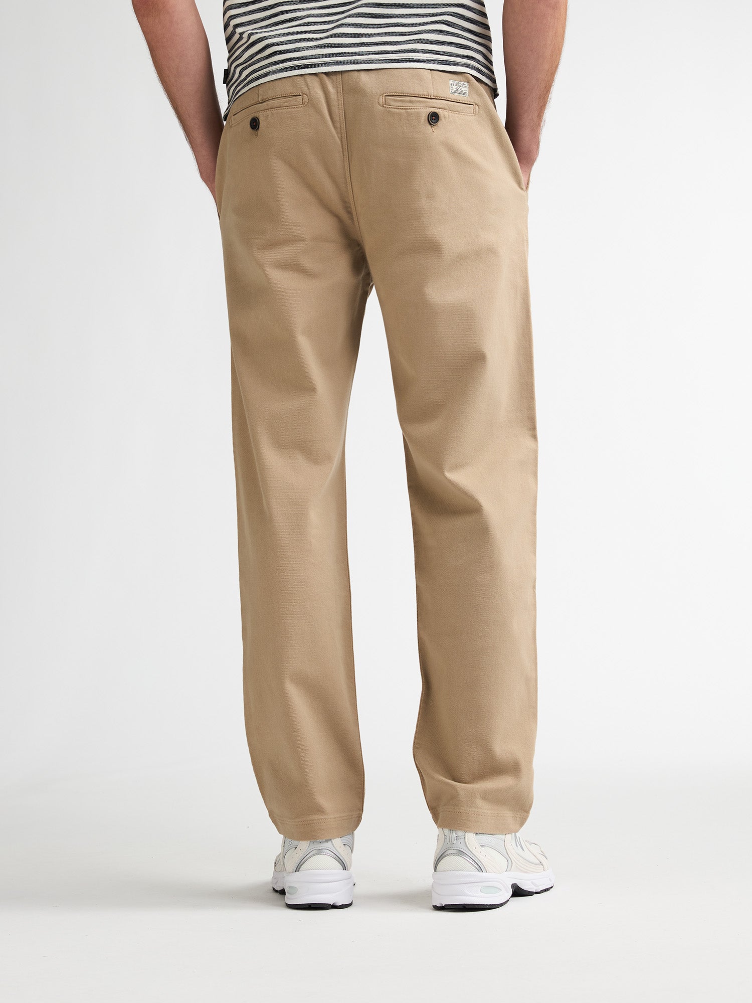 Petrol Industries Men Non Denim Trouser Tapered Fit Elastic Waistband Light Tan