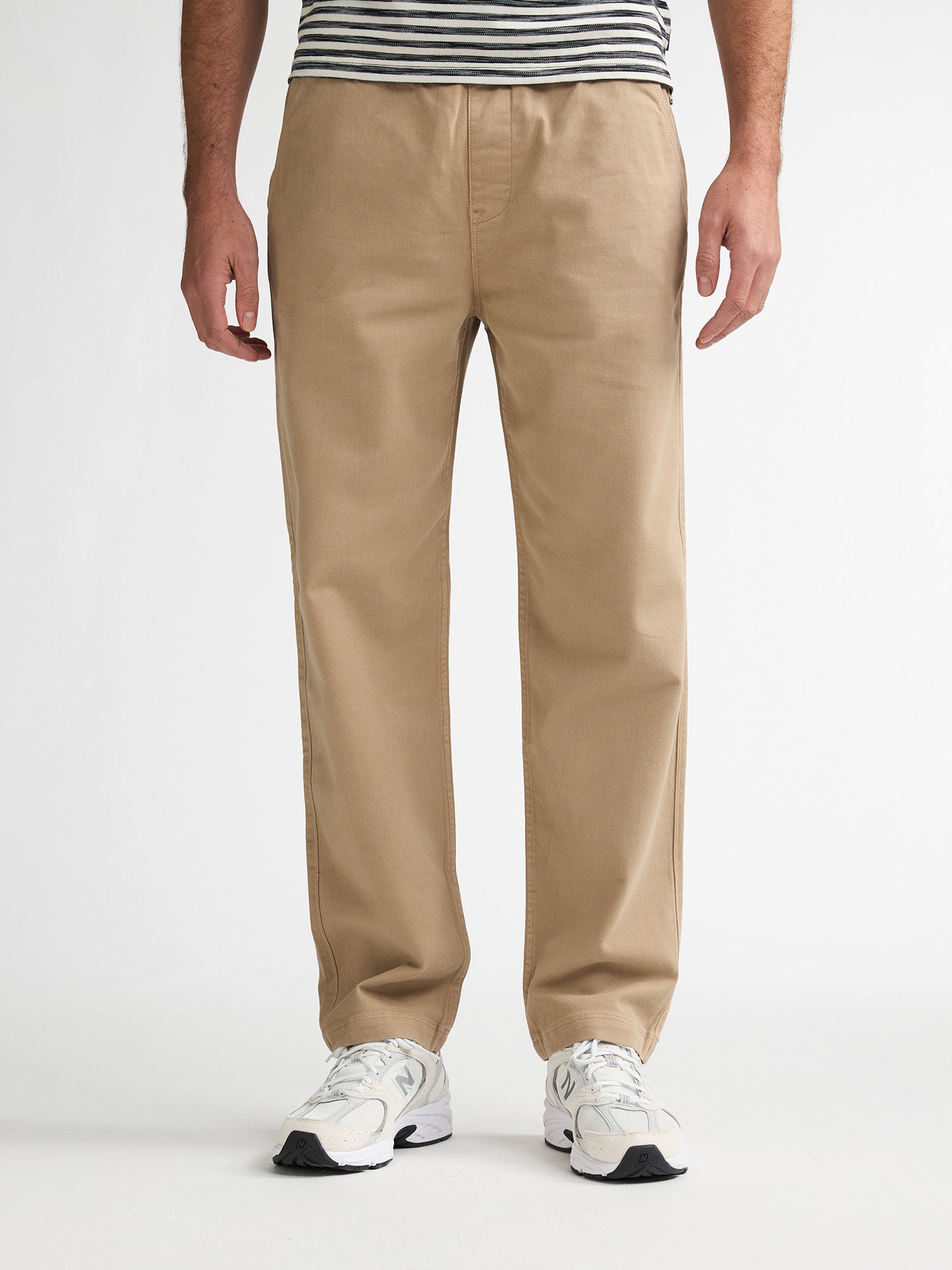 Petrol Industries Men Non Denim Trouser Tapered Fit Elastic Waistband Light Tan