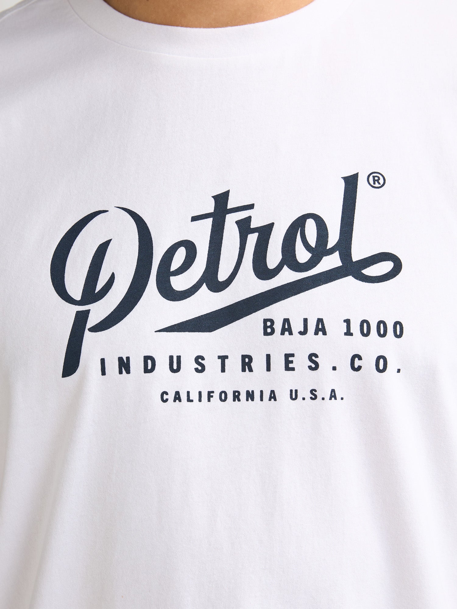 Petrol Industries Men T-Shirt Short Sleeve Classic Print Regular Fit Bright White
